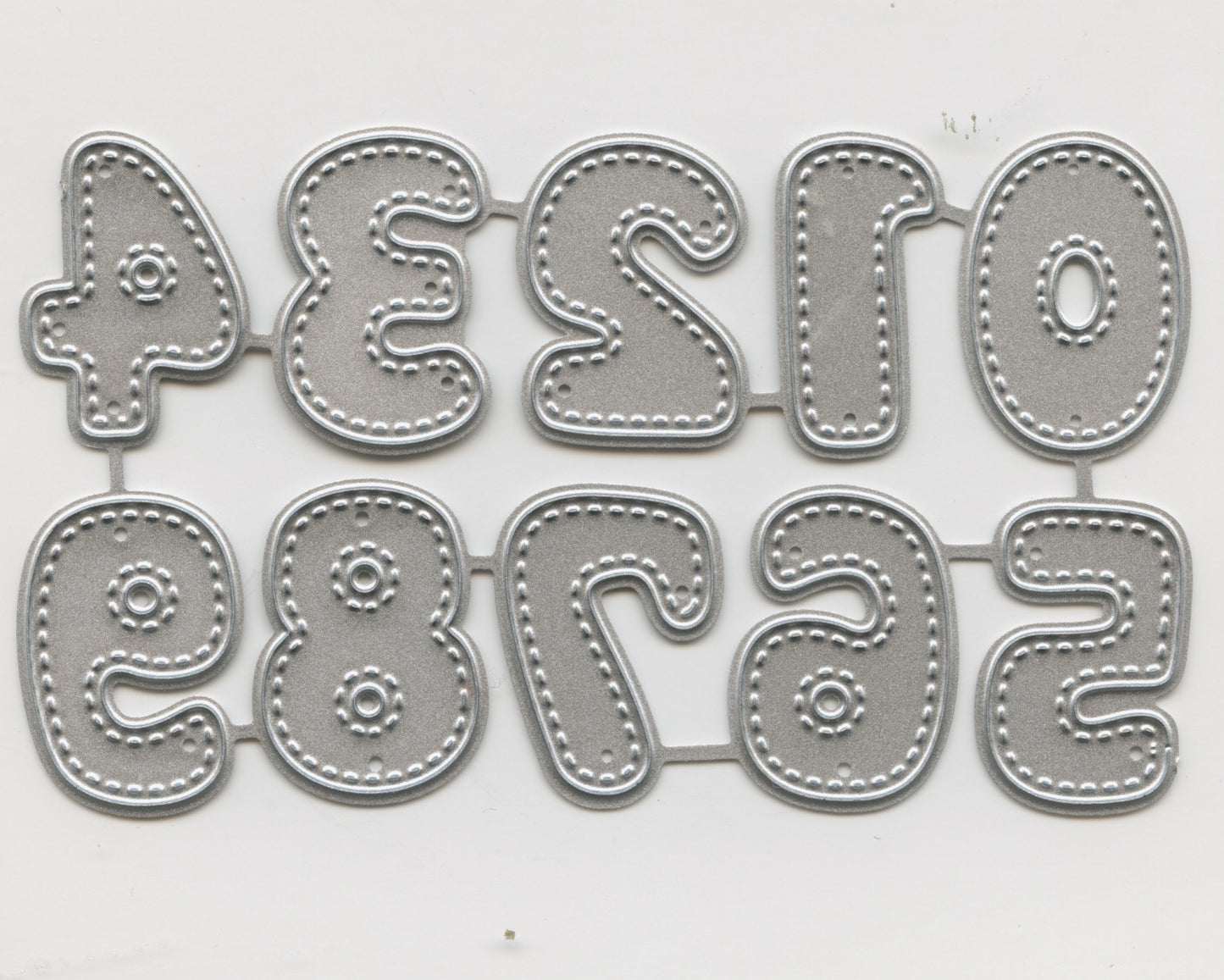 Metal Dies - Numbers 0-9 with Stitched edge