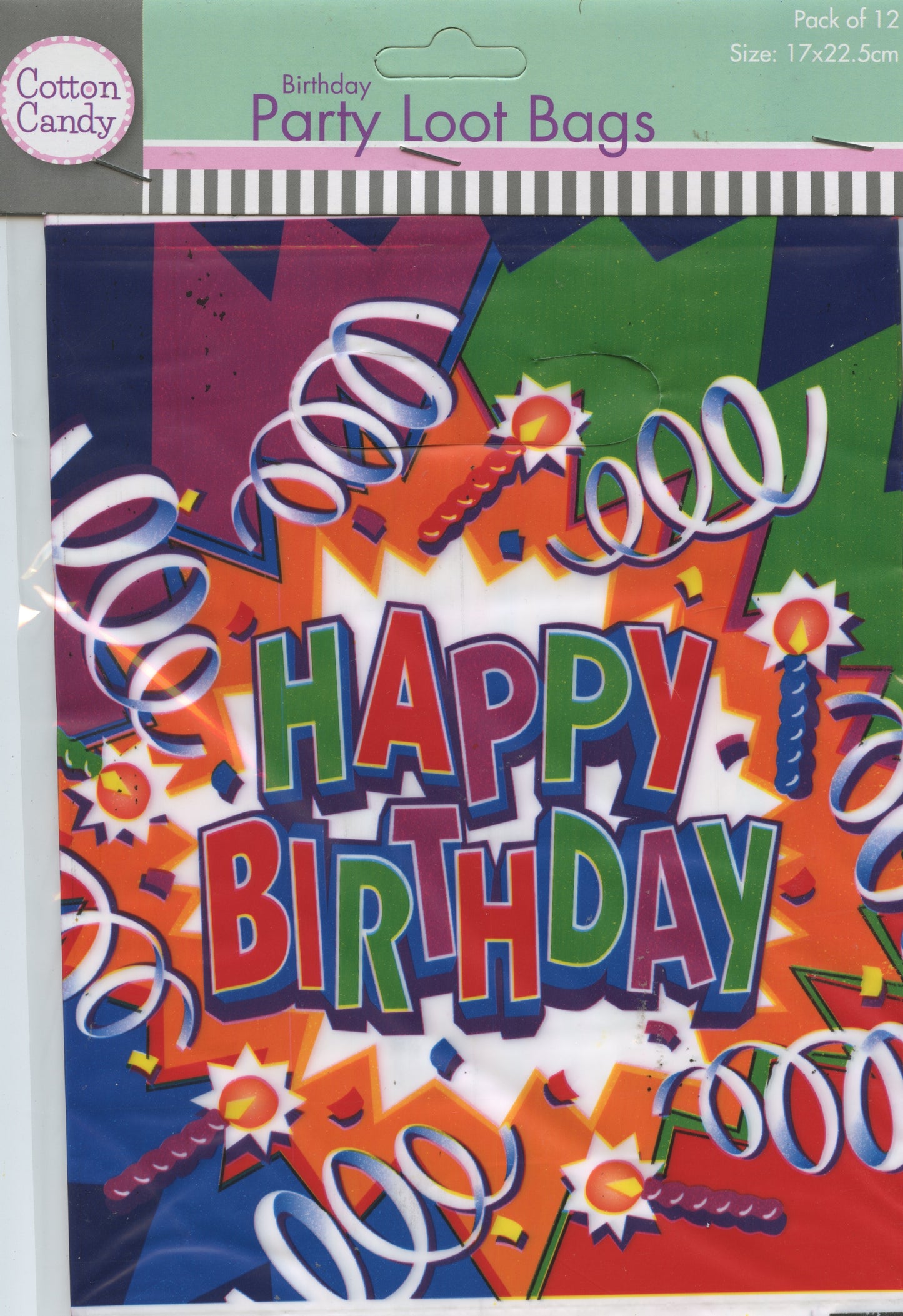 Birthday Party Loot Bags - Happy Birthday with Streamers #7 - 12 pack