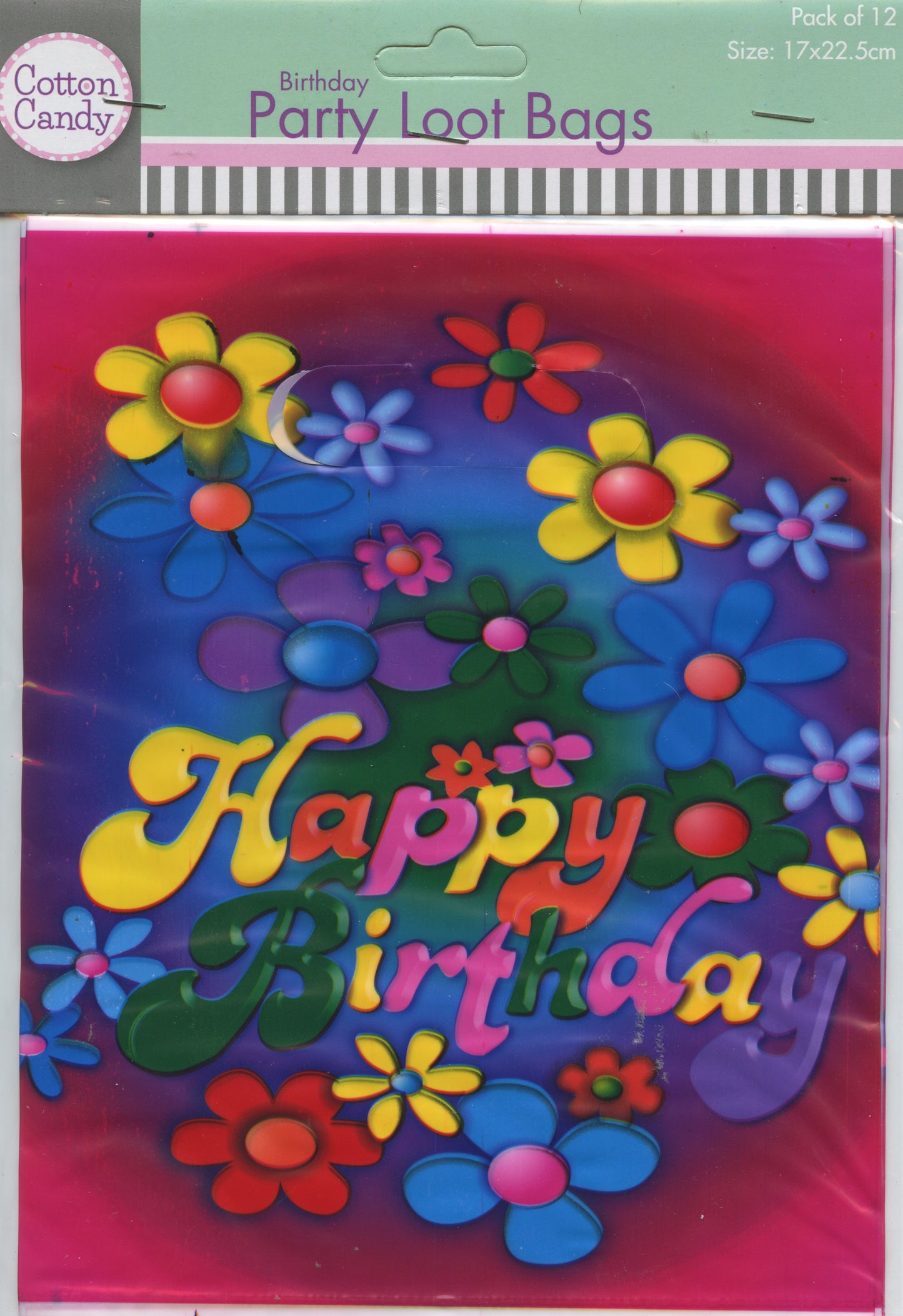 Birthday Party Loot Bags - Happy Birthday with Flowers #5 - 12 pack