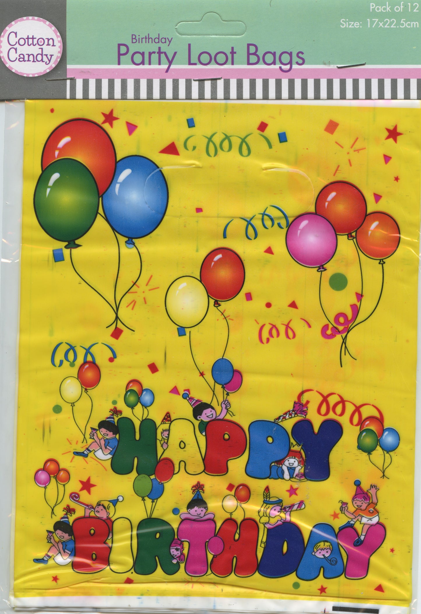 Birthday Party Loot Bags - Happy Birthday with Balloons #3 - 12 pack