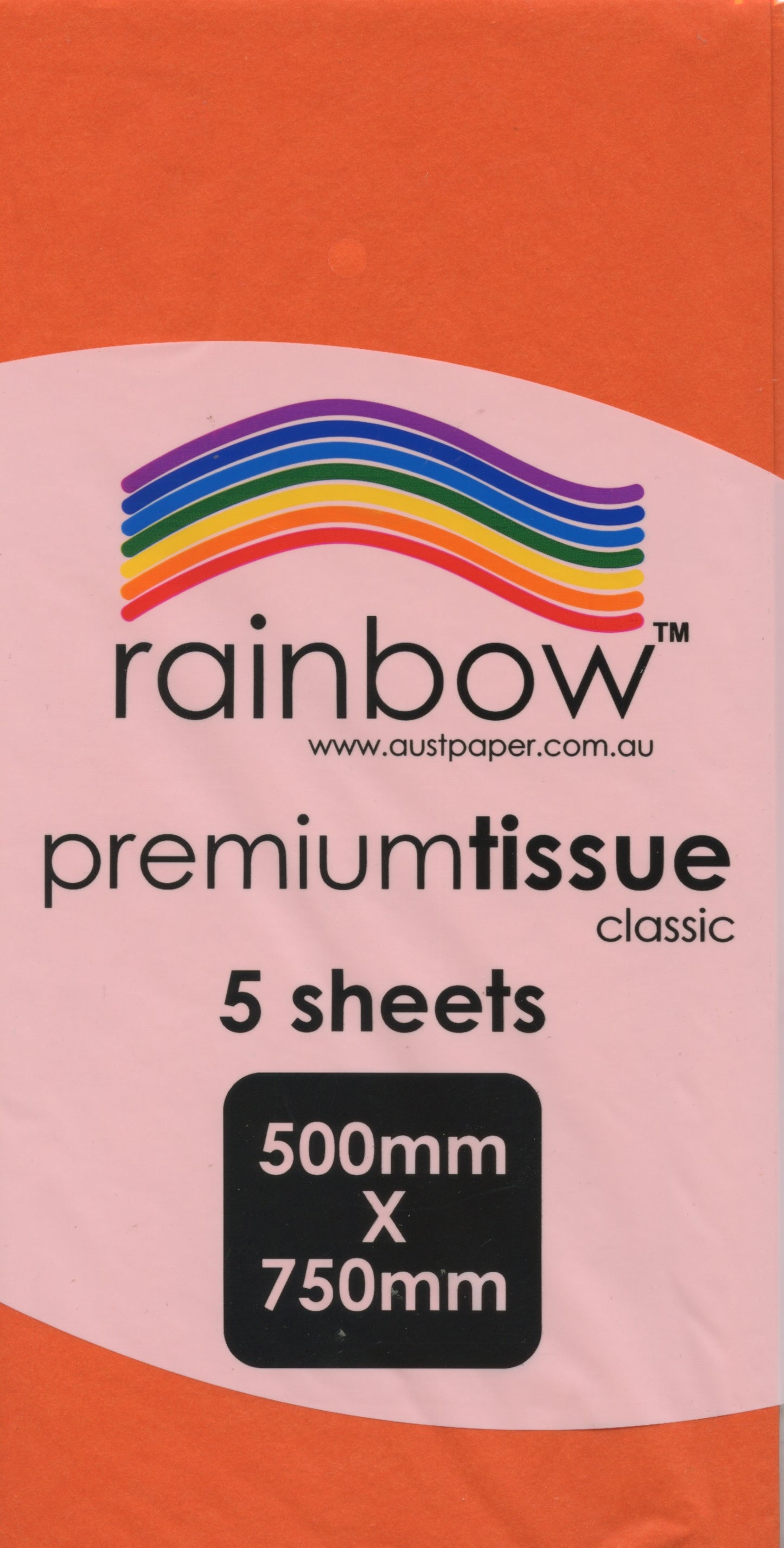 Premium Tissue Papper Classic Orange 5 Pack - 750mm x 500mm