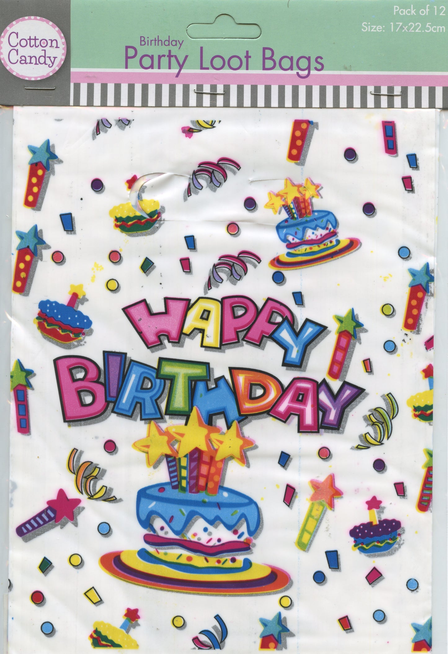Birthday Party Loot Bags - Happy Birthday with Cake #1 - 12 pack