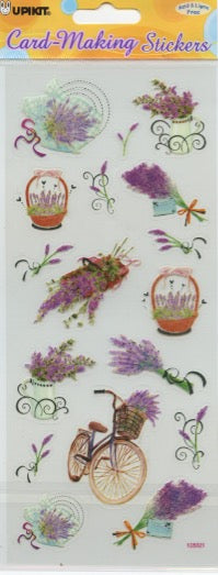 Lavender Theme - Transparent Stickers - Craft Stickers 17 pk
