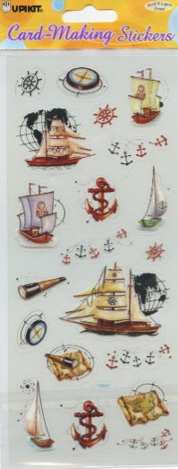 Sailing Ships Theme - Transparent Stickers - Craft Stickers 20 pk