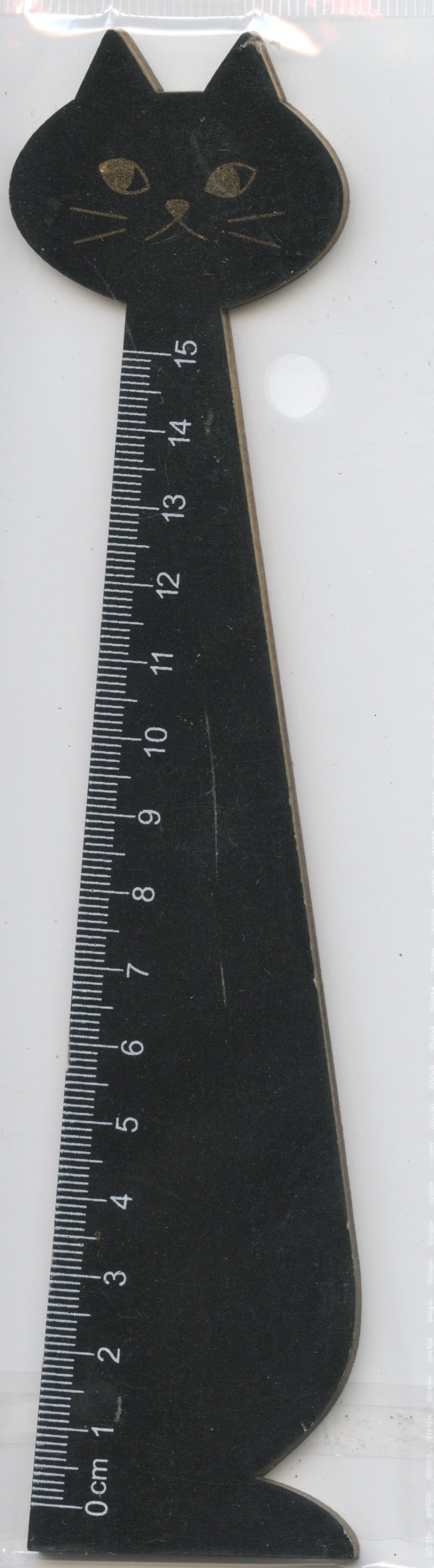 Mini Ruler - Cat Shape - Black - 15cm