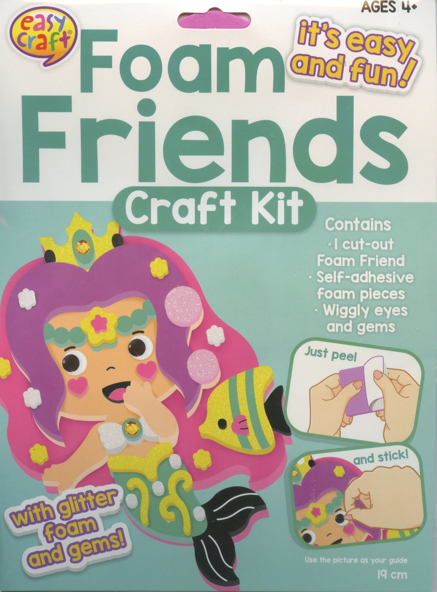 Foam Friends Craft Kit - Just Peel and Stick - Mermaid - Makes 1