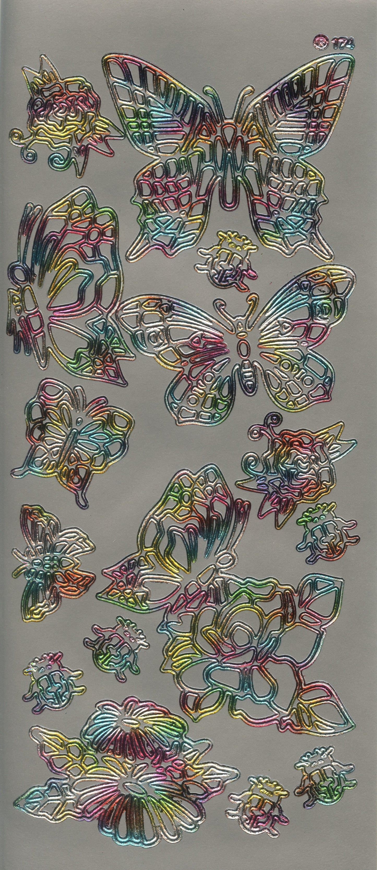 Multicoloured Butterflies and Bugs Craft Stickers - Assorted sizes - 15 pk