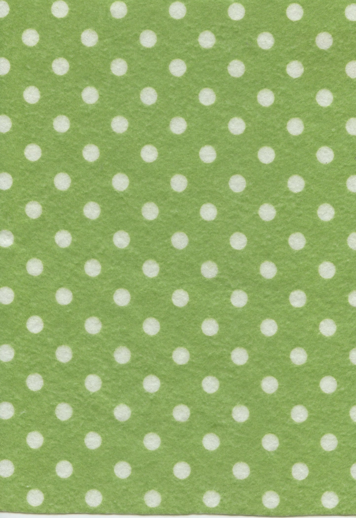 Printed Felt - Lime with Large White Dots - 1 Piece