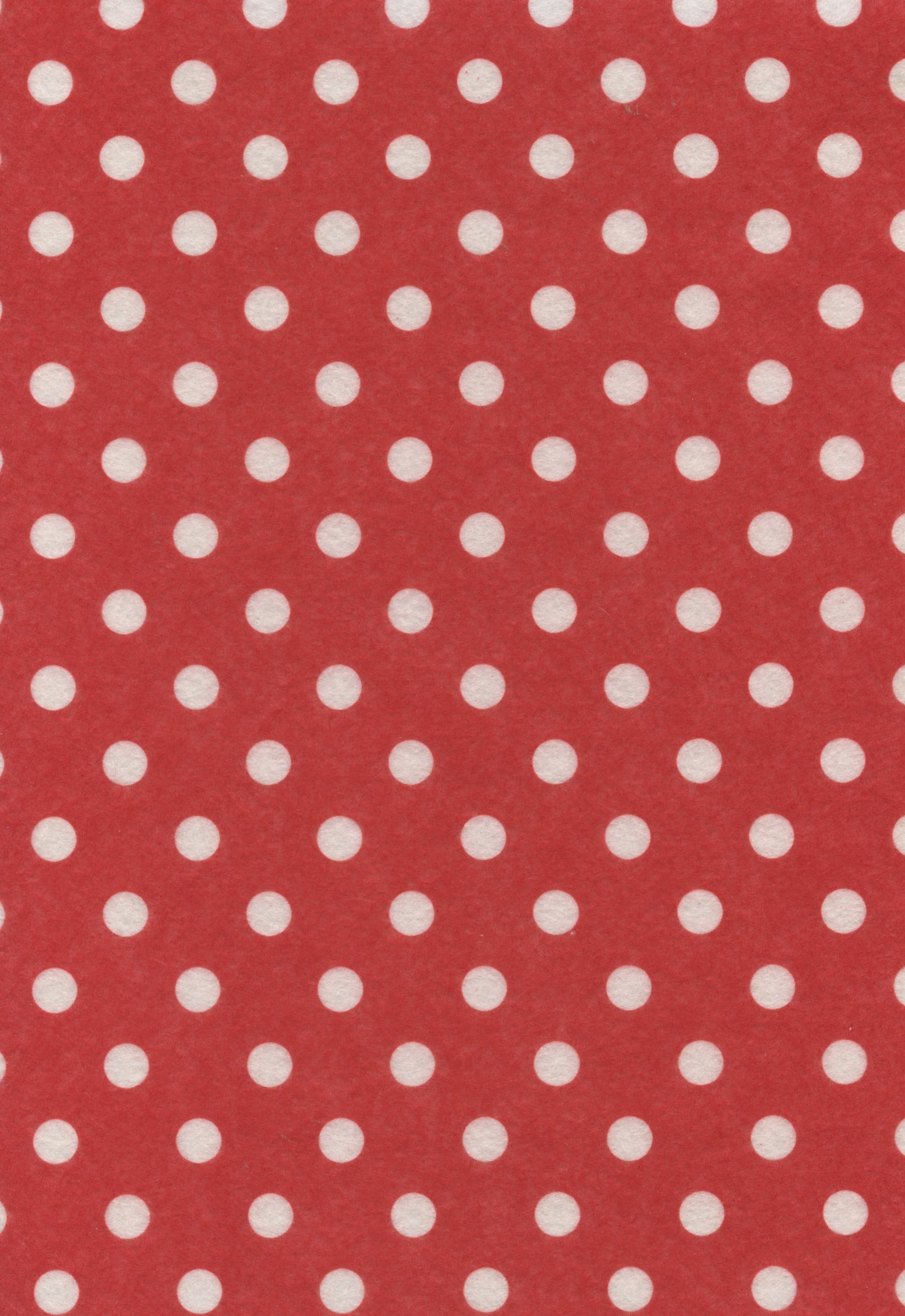 Printed Felt - Red with Large White Dots - 1 piece