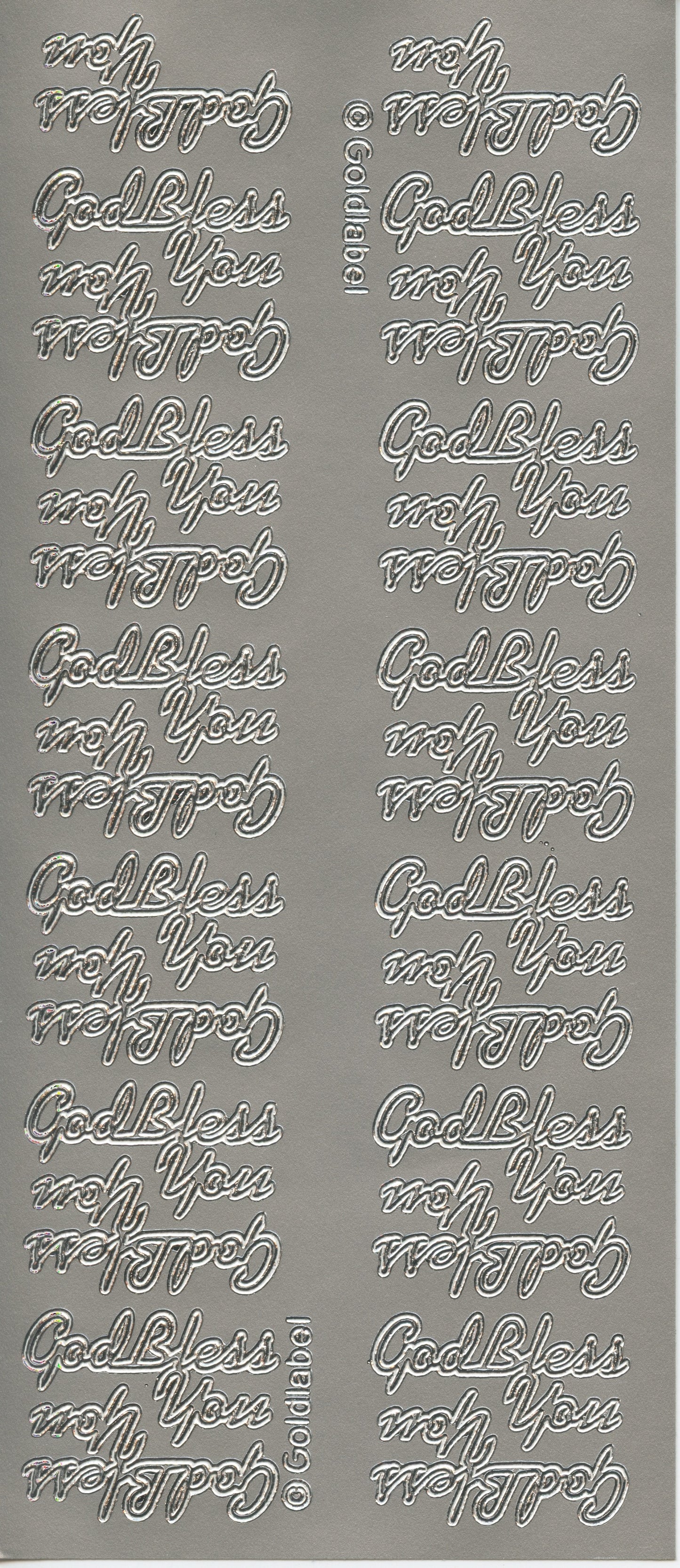 God Bless You - Silver - Craft Stickers - 26 pk