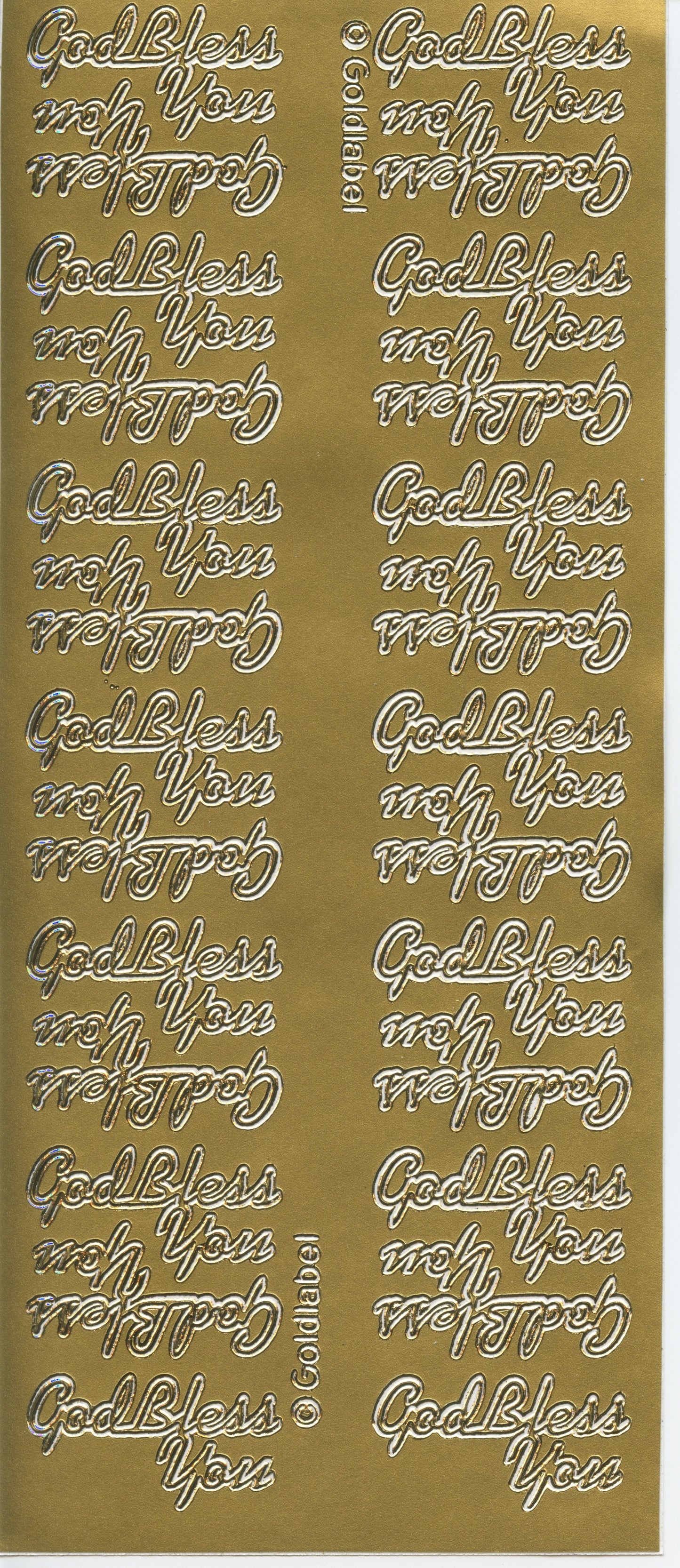 God Bless You - Gold - Craft Stickers - 26 pk