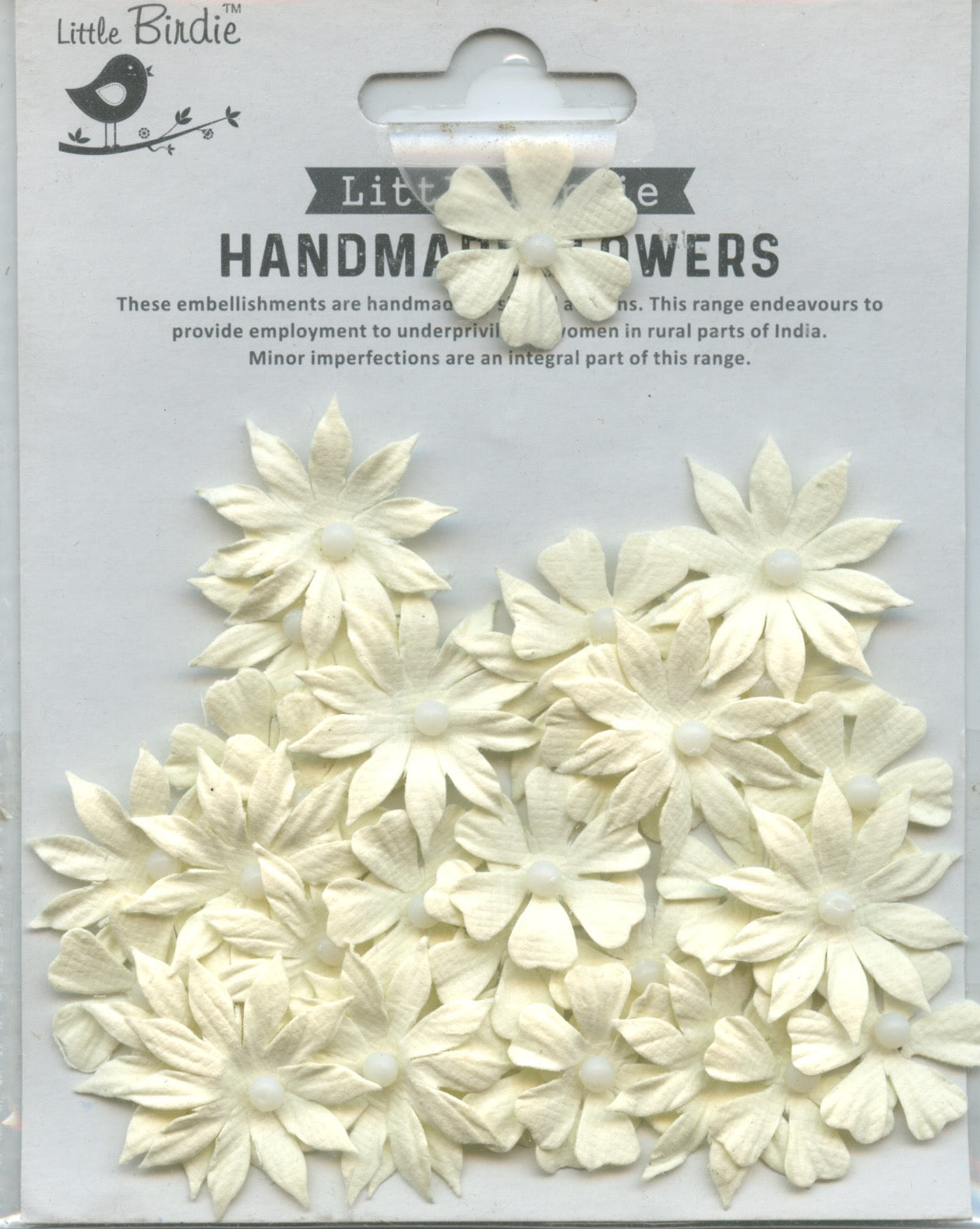 Little Birdie Handmade Flowers Valerie Moon Light 32pc