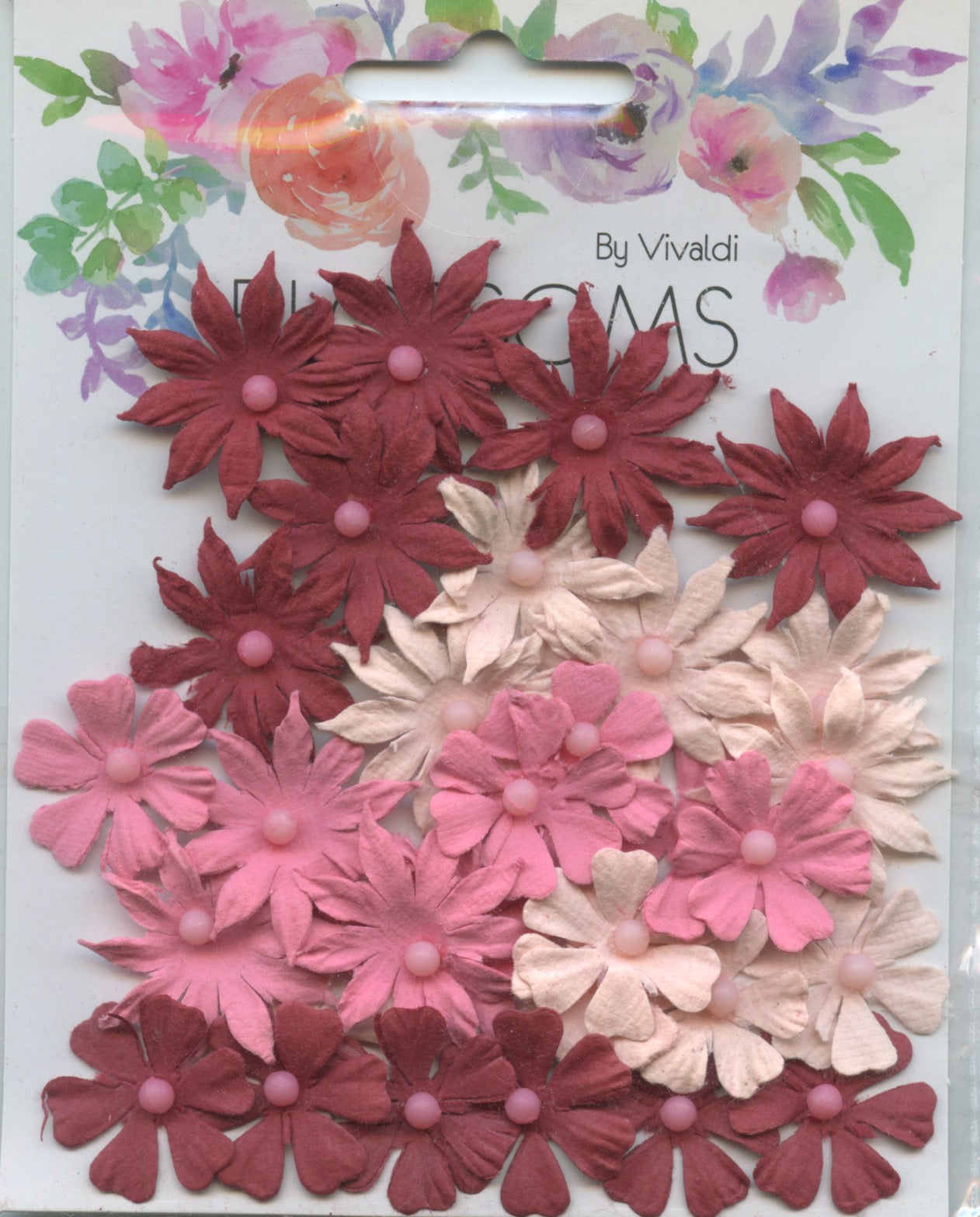 Blossoms Valerie Pink Ripple Flower - Assorted Tones - 32 pc