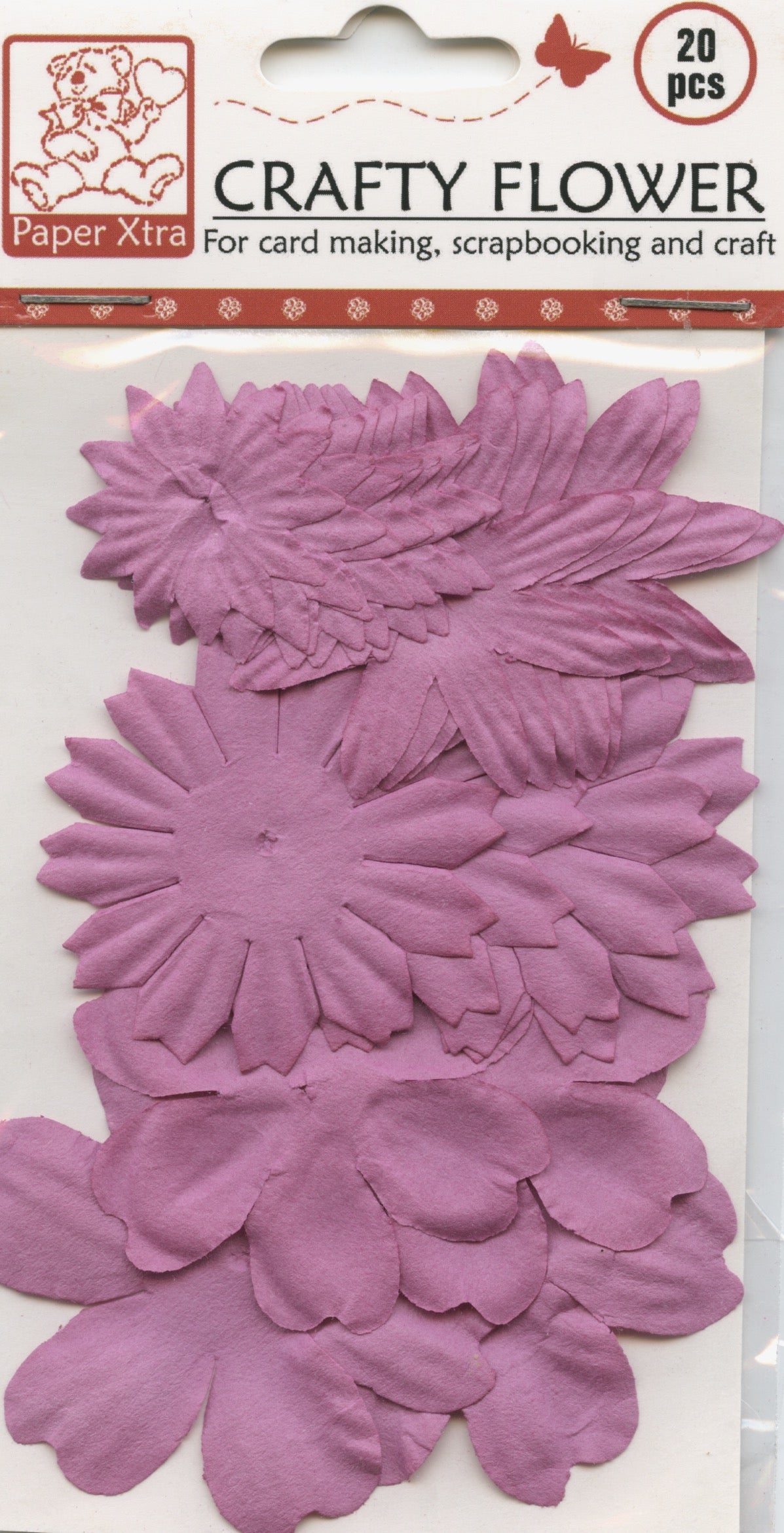 Paper Crafty Flowers - Fuchsia - Pack of 20 - Various sizes