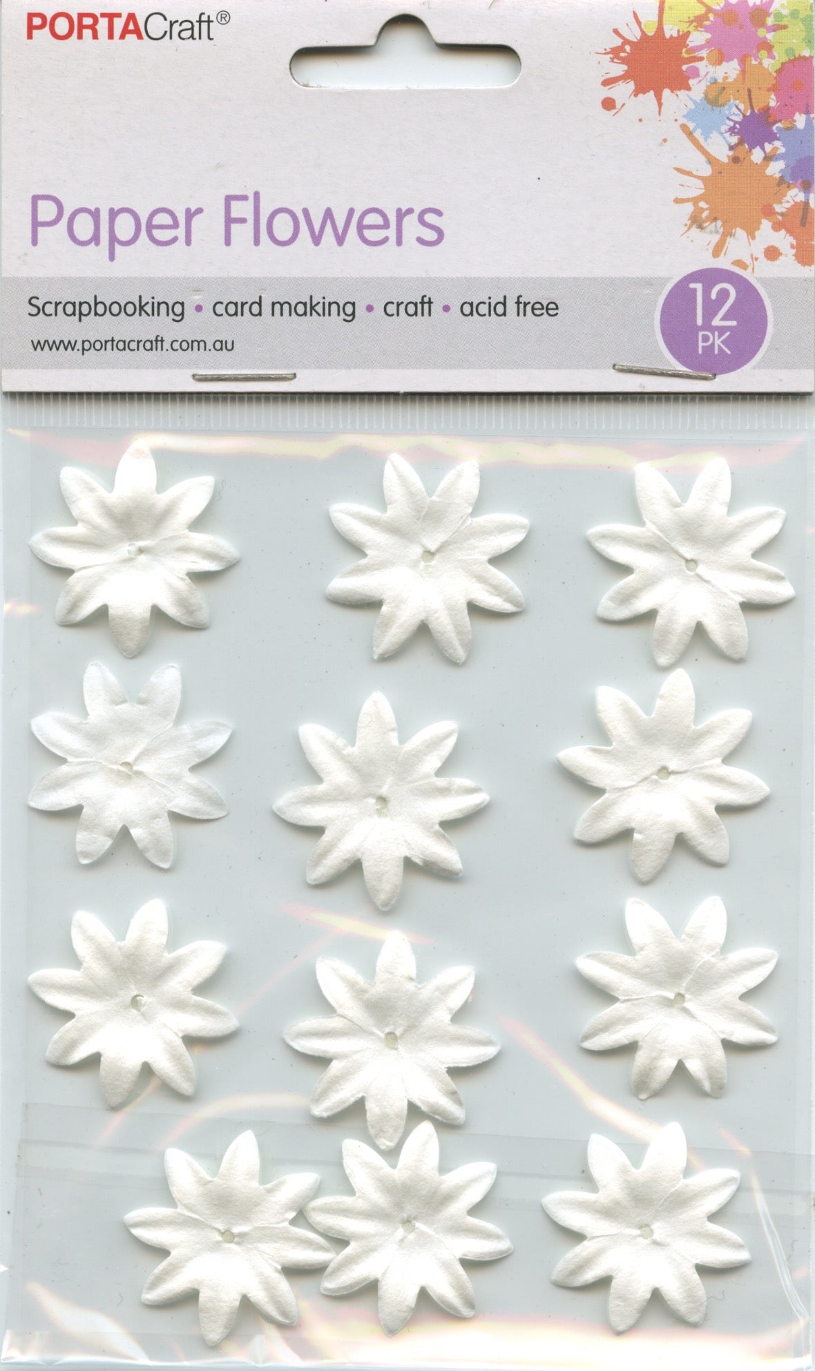 Porta Craft Paper Flowers 12pk - White