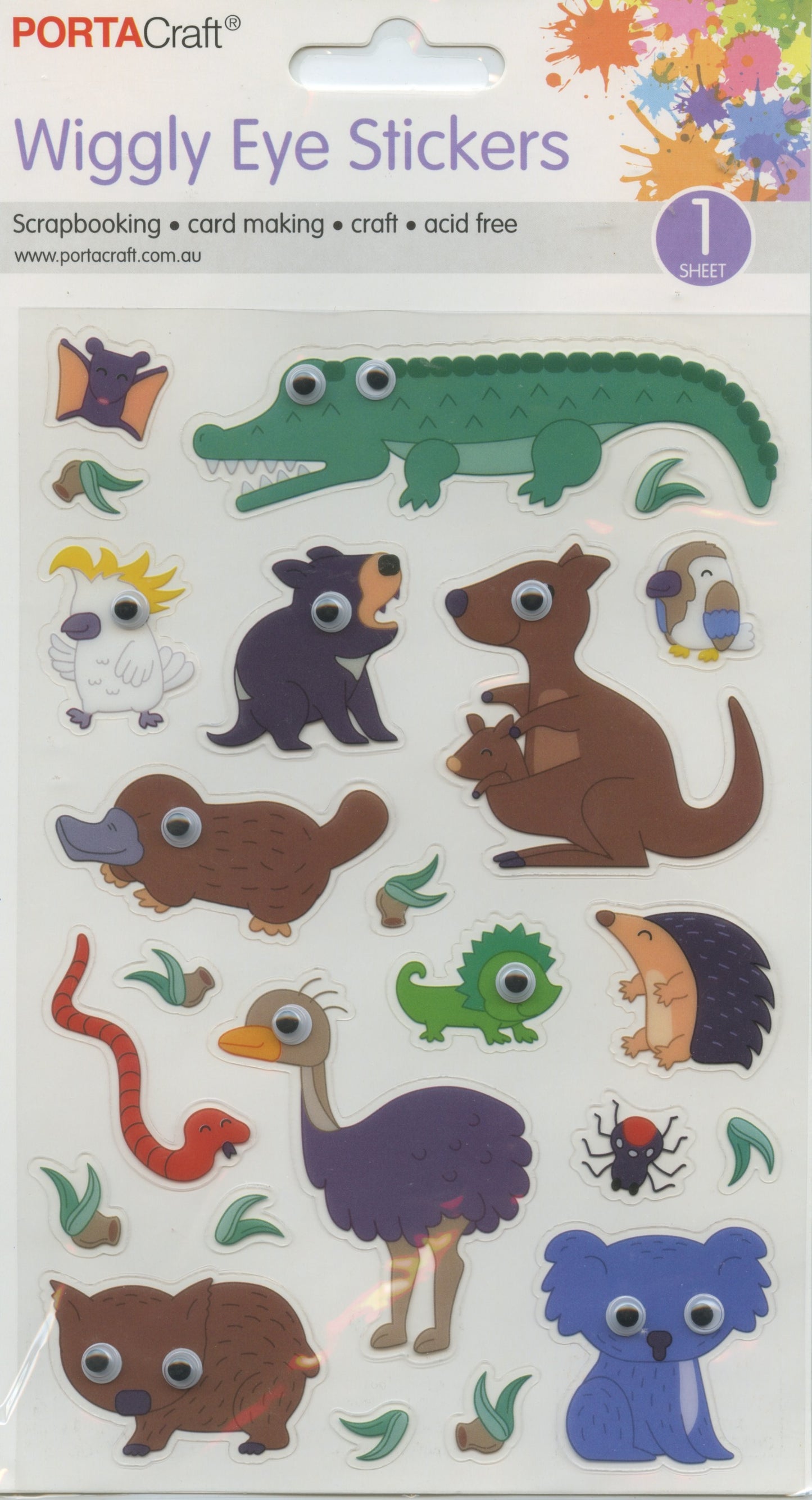 Wiggly Eye Stickers - Animals - 23 pcs
