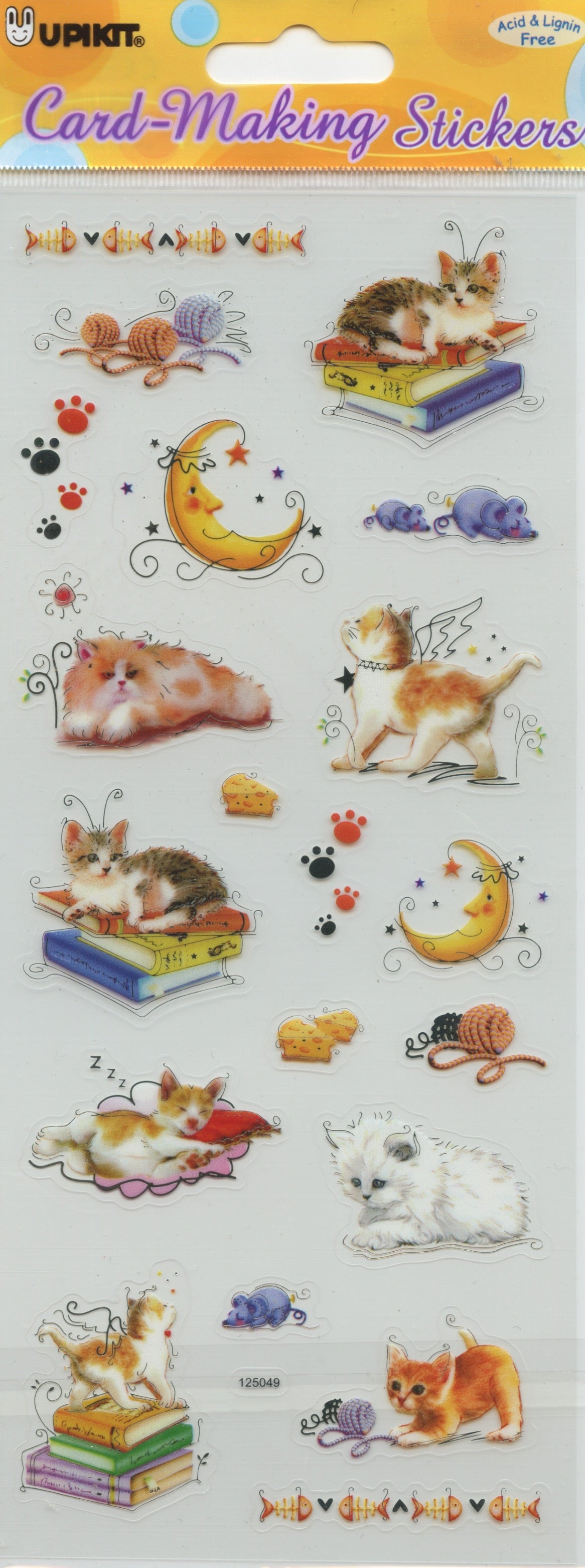 Cat Theme - Transparent Stickers - Craft Stickers 20 pk