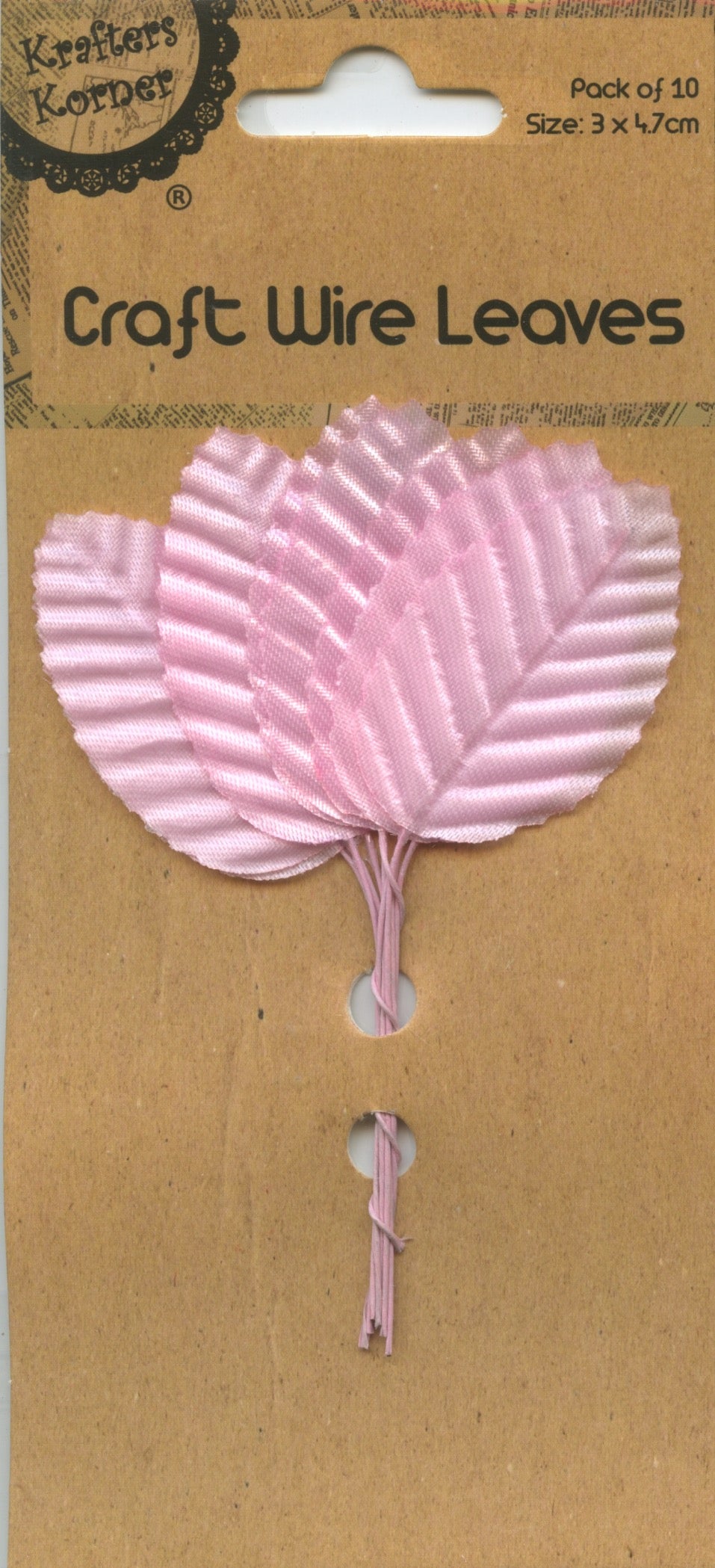 Craft Wire Leaves - Pink - Pk of 10