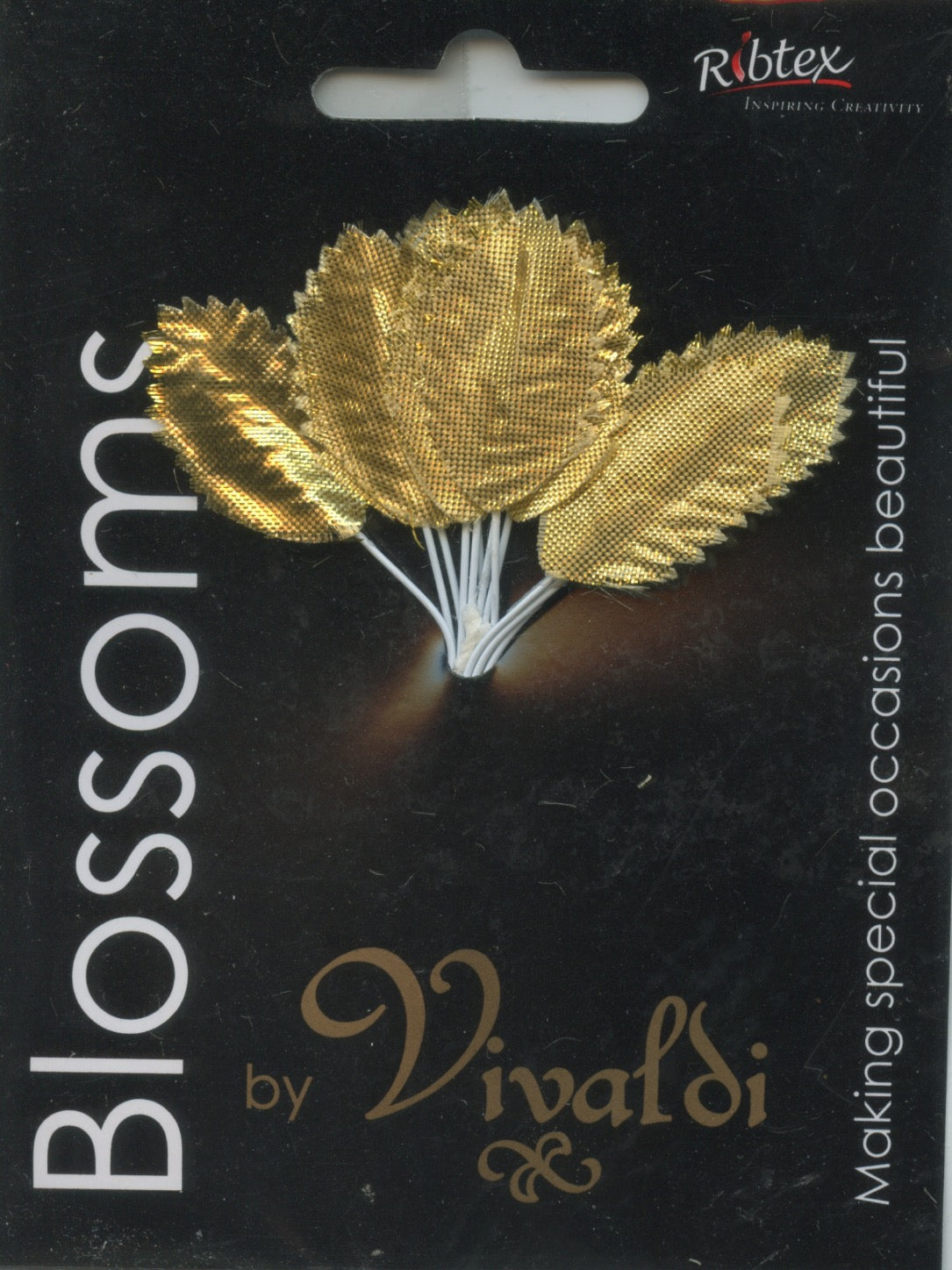 Velvet Mini Rose Leaf - Gold - 12 pack