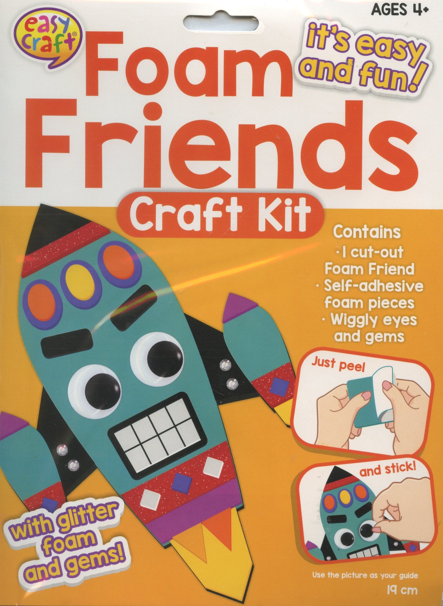 Foam Friends Craft Kit - Just Peel and Stick - Rocket #2 - Makes 1