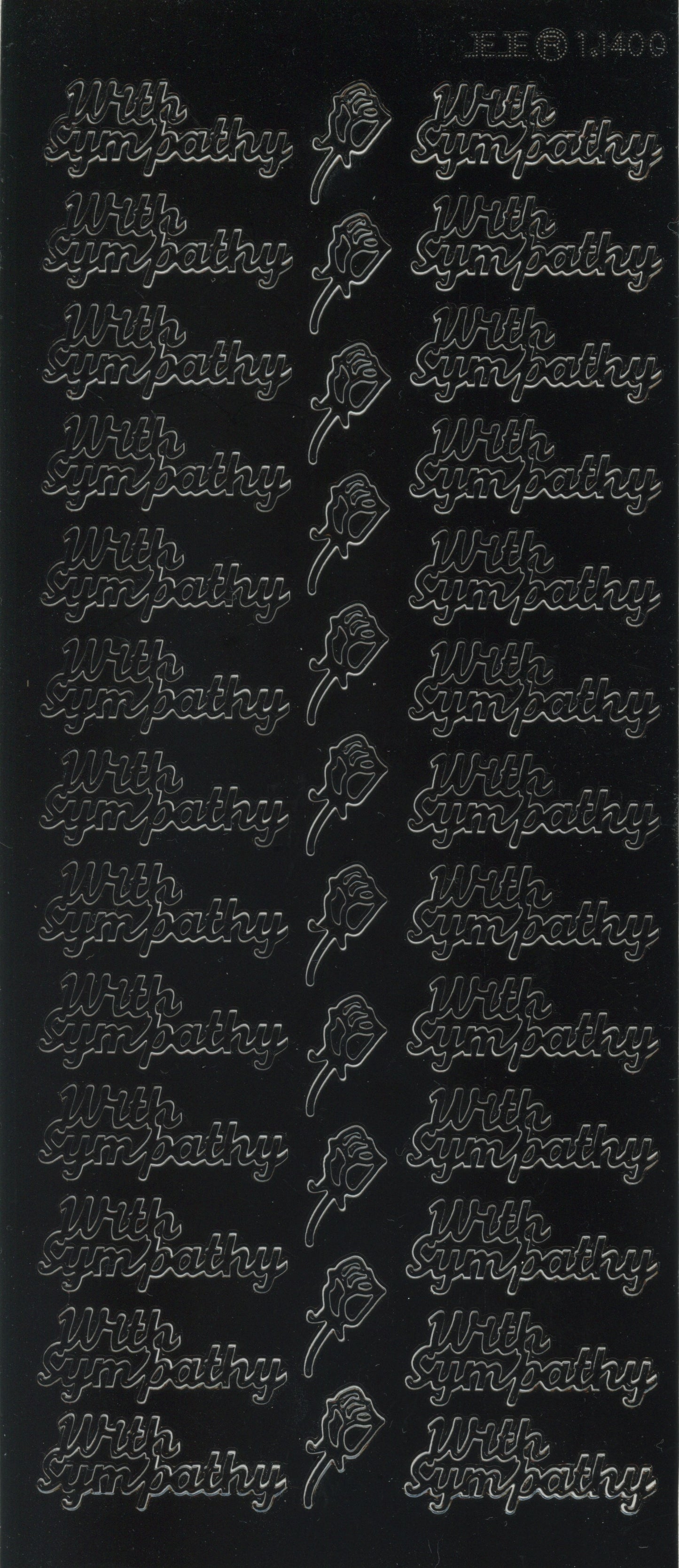 With Sympathy Craft Stickers 20pk Black - 37 pk