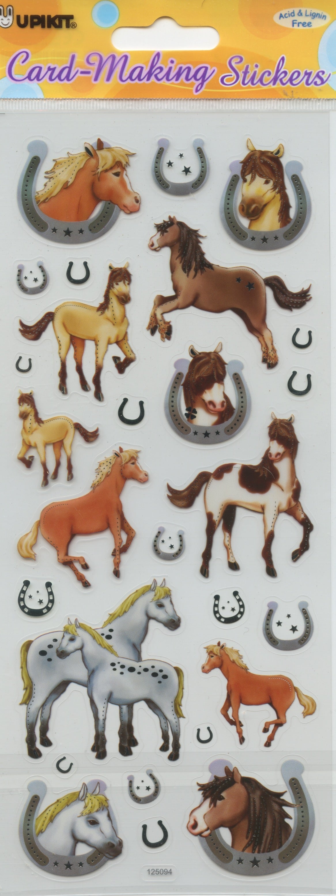 Horse and Horseshoe Theme - Transparent Stickers - Craft Stickers 27 pk
