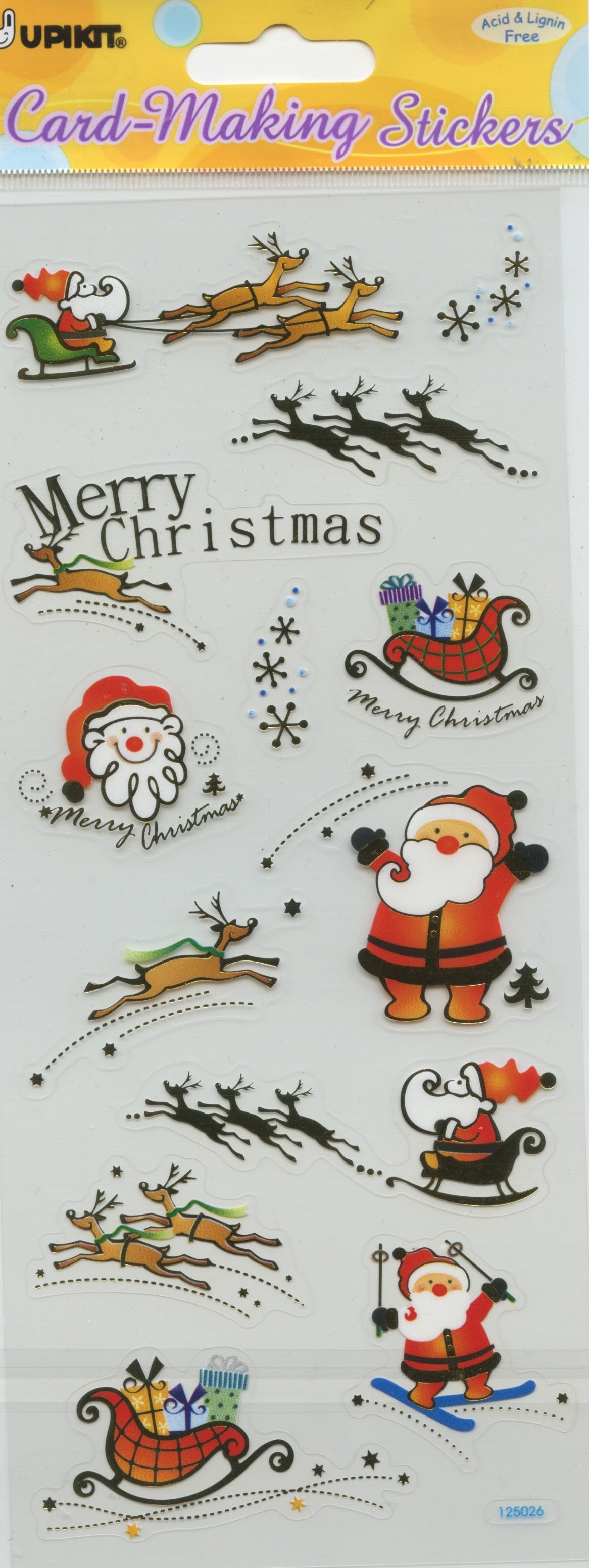 Christmas Theme - Transparent Stickers - Craft Stickers 13pk