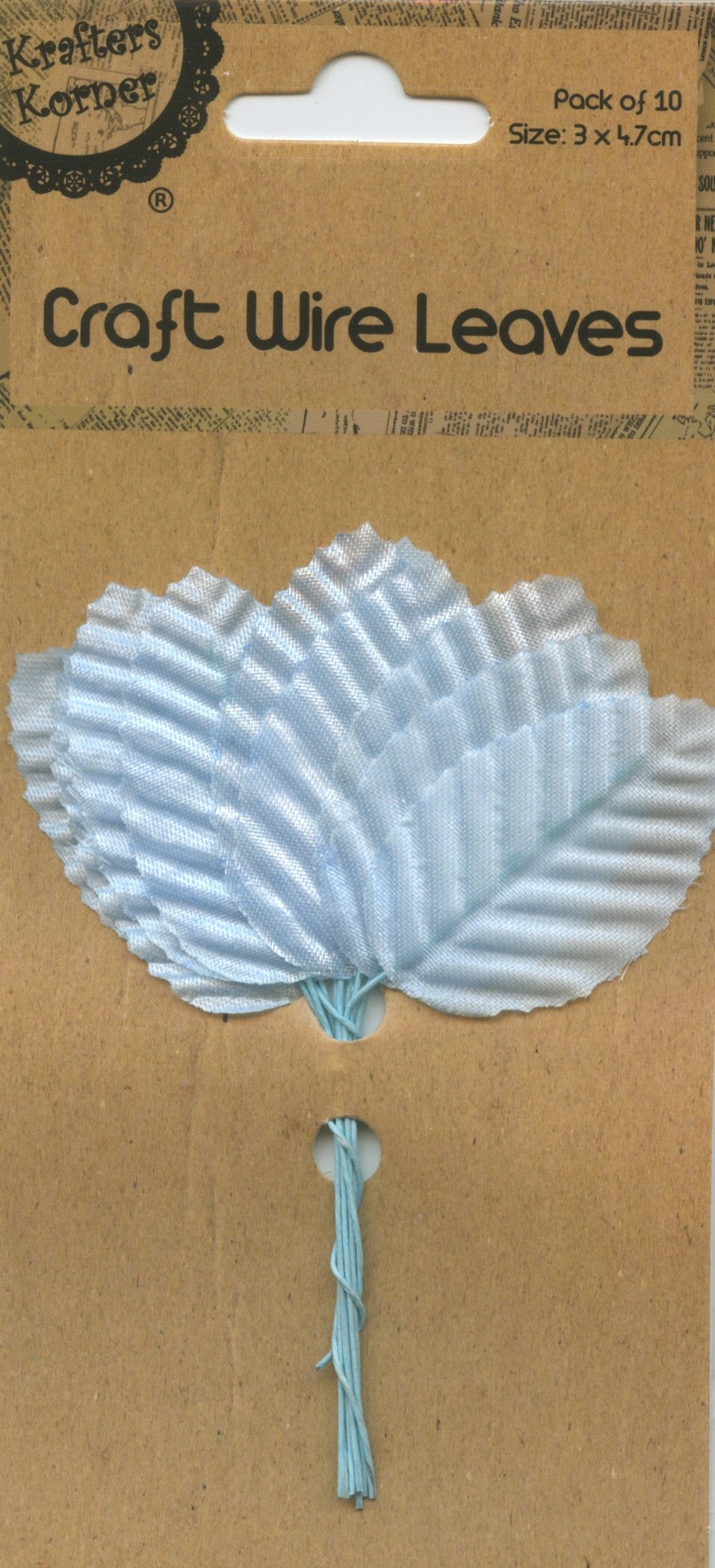 Craft Wire Leaves - Light Blue - Pk of 10