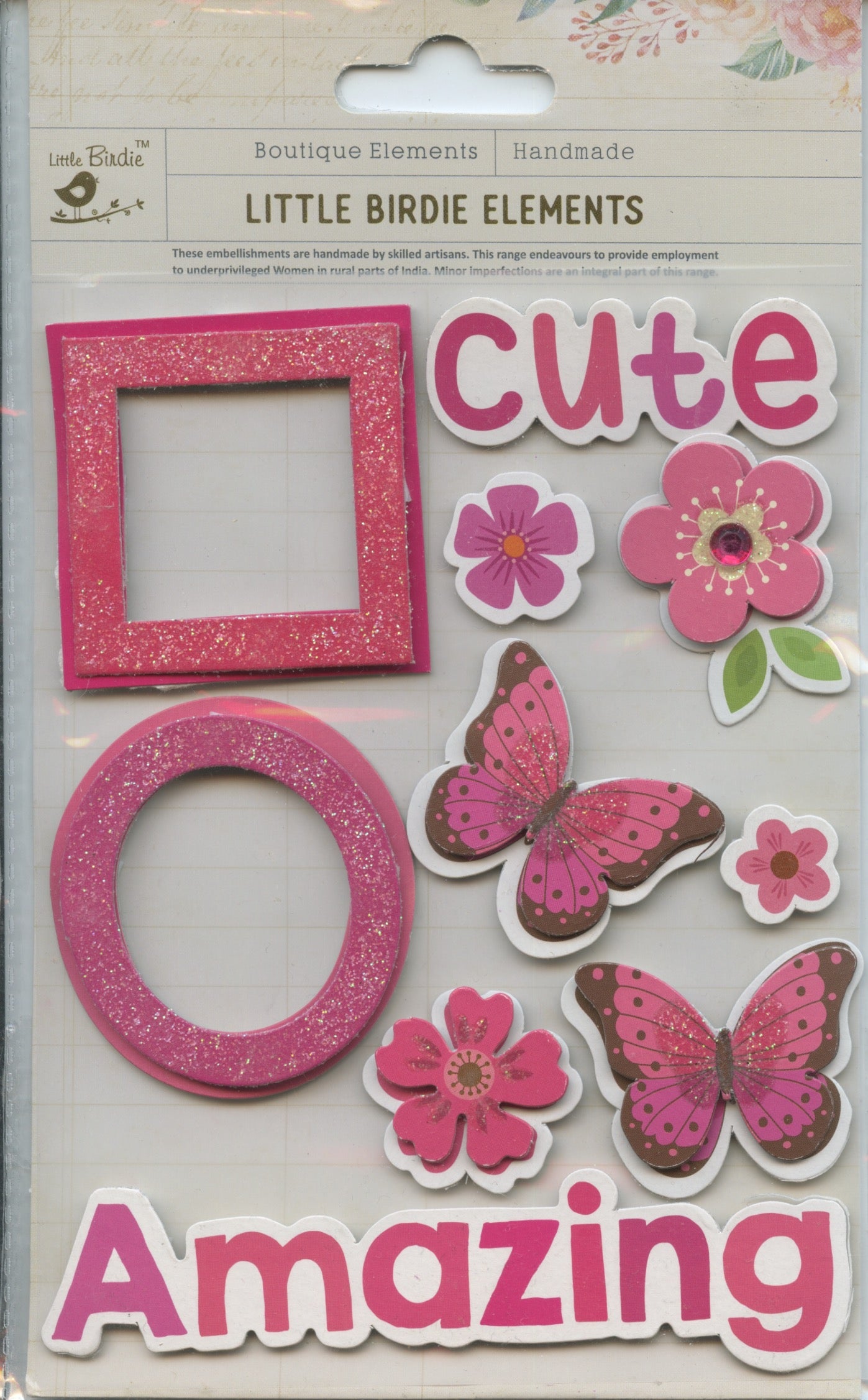 Little Birdie - Expressions - Cerise - 10 pc