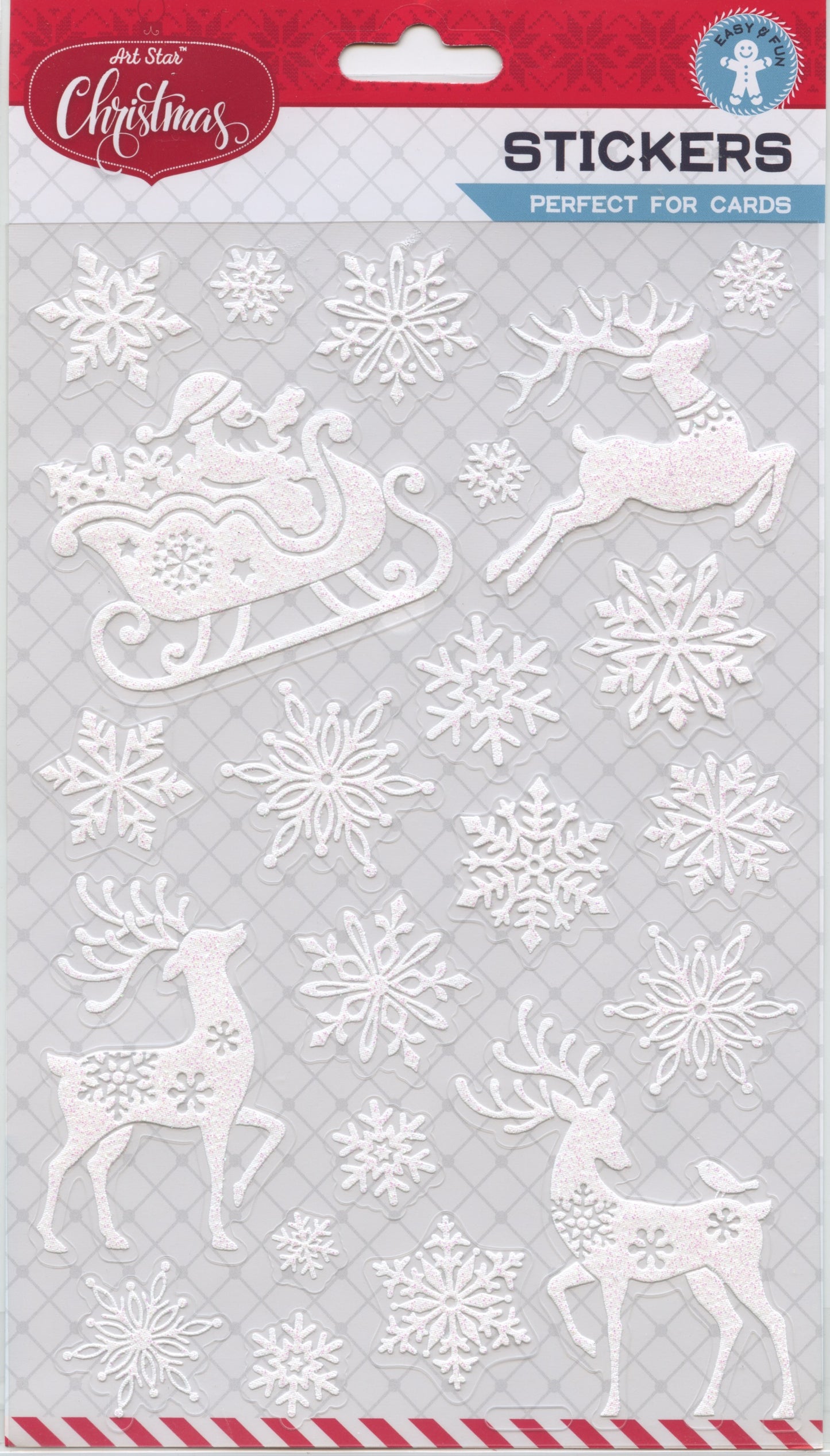Art Star Stickers- Christmas Snowflakes and Reindeer - 22 pc