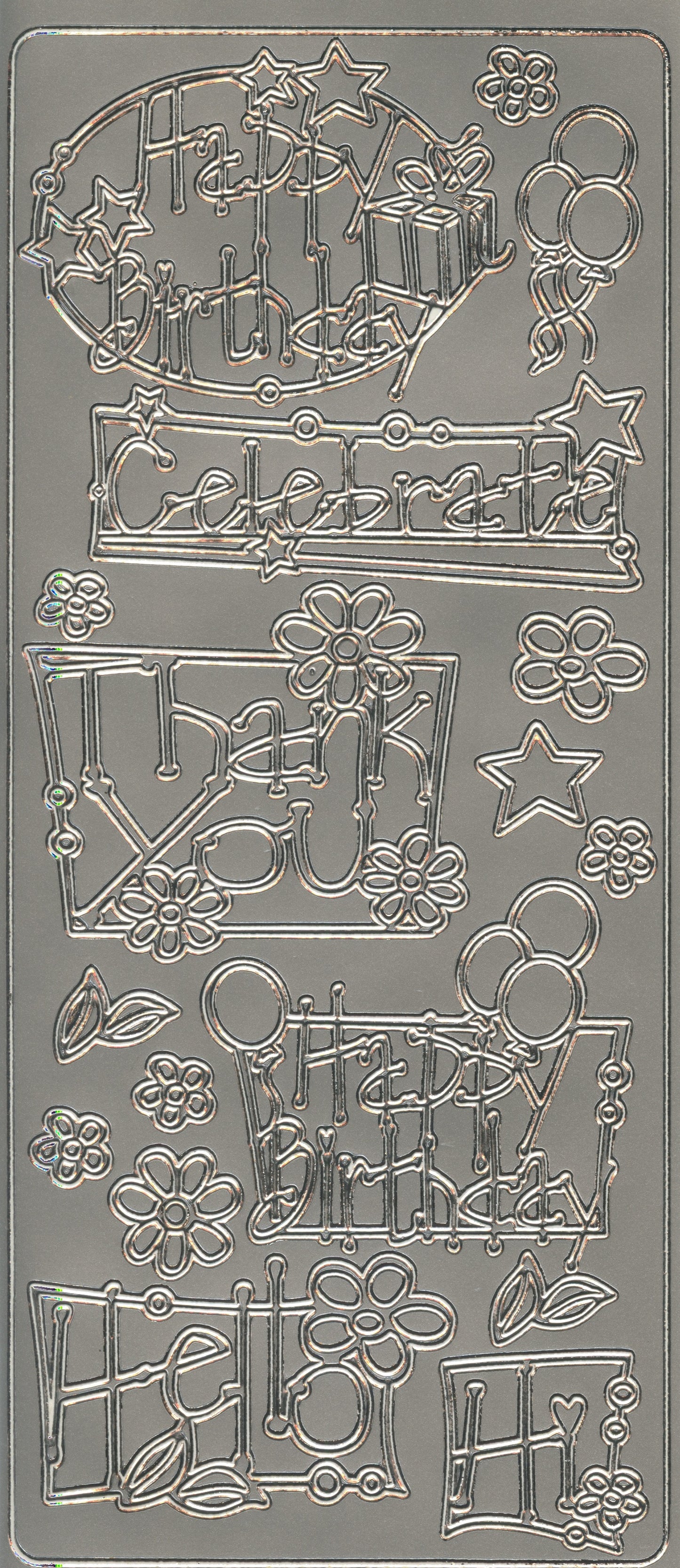 Special Occasion - Craft Stickers - Silver - 17 pce