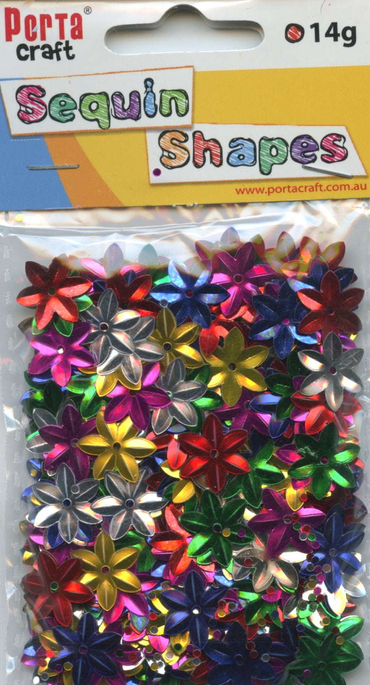 Sequin Shapes - Flowers - Brights (Pointed Petals) - 14g