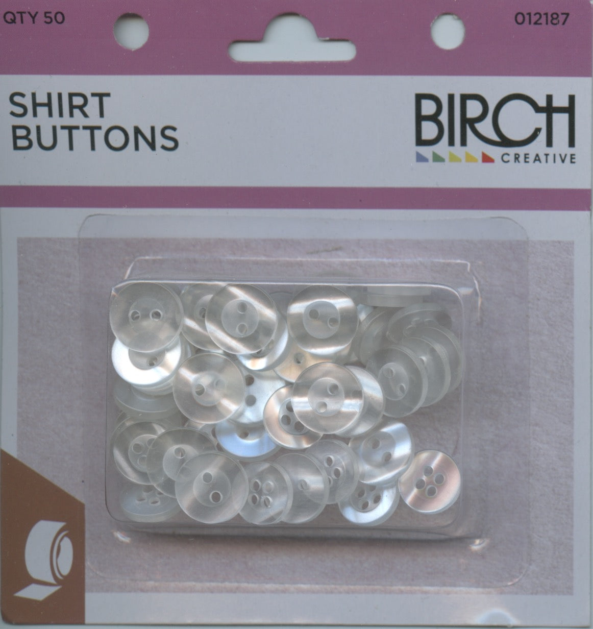 Shirt Buttons - Clear - Qty 50