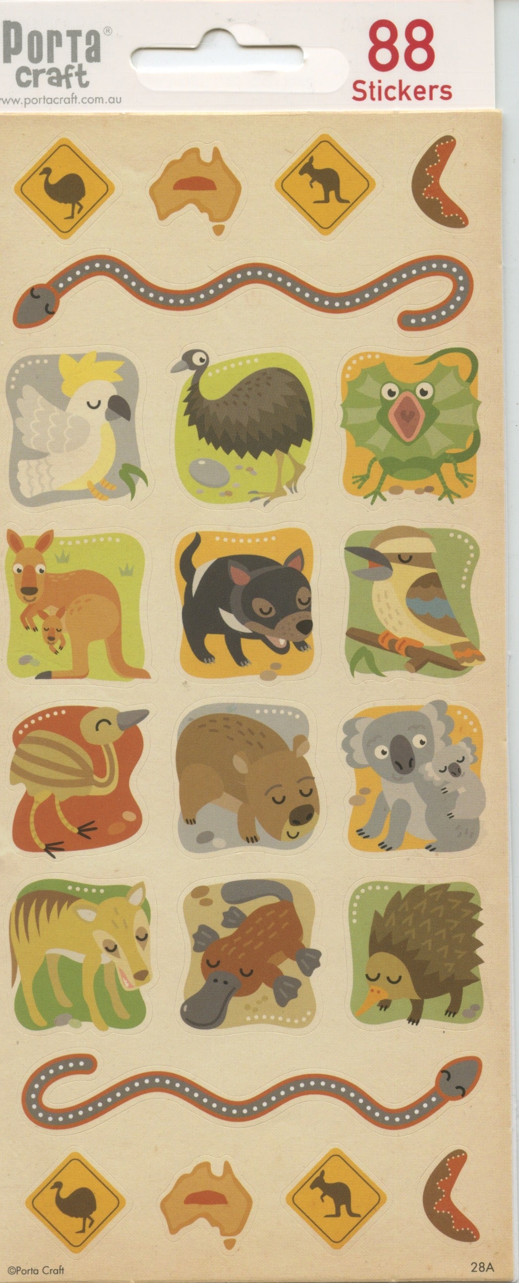 Aussie Animal Stickers with sign posts - 88 pack