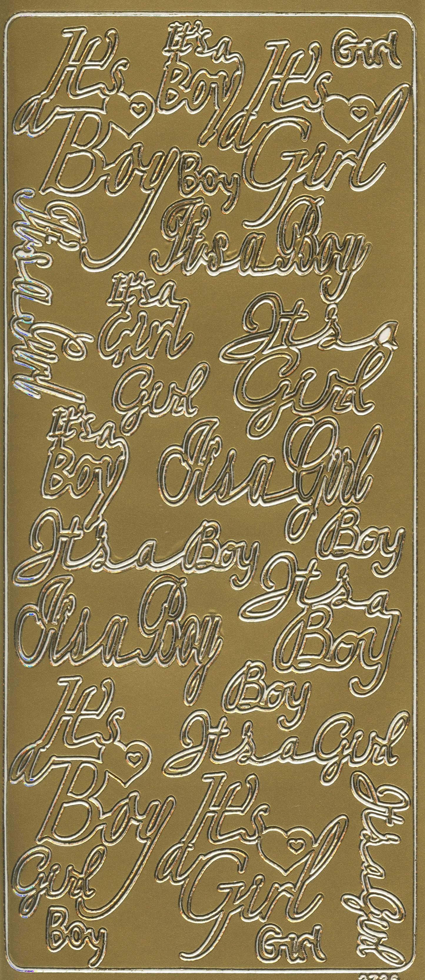 It’s a Boy/It’s a Girl Wording - Craft Stickers 24 pk - Gold