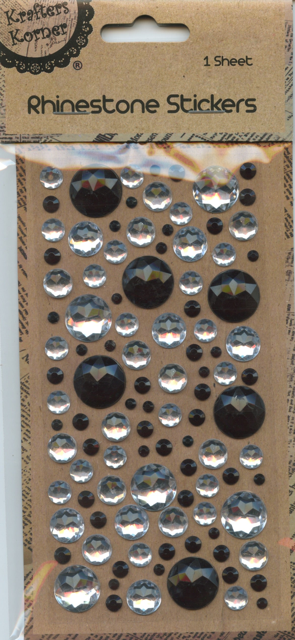 Rhinestone Stickers Clear/Black
