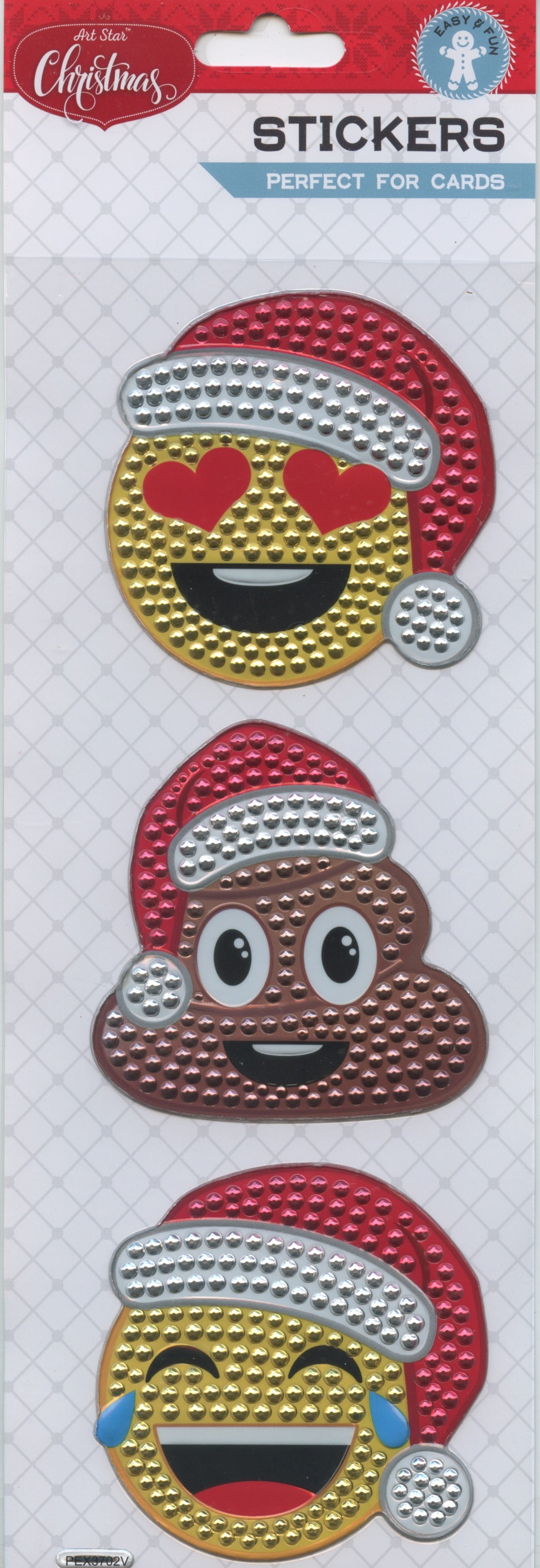 Art Star Christmas Emoji Stickers 3pk