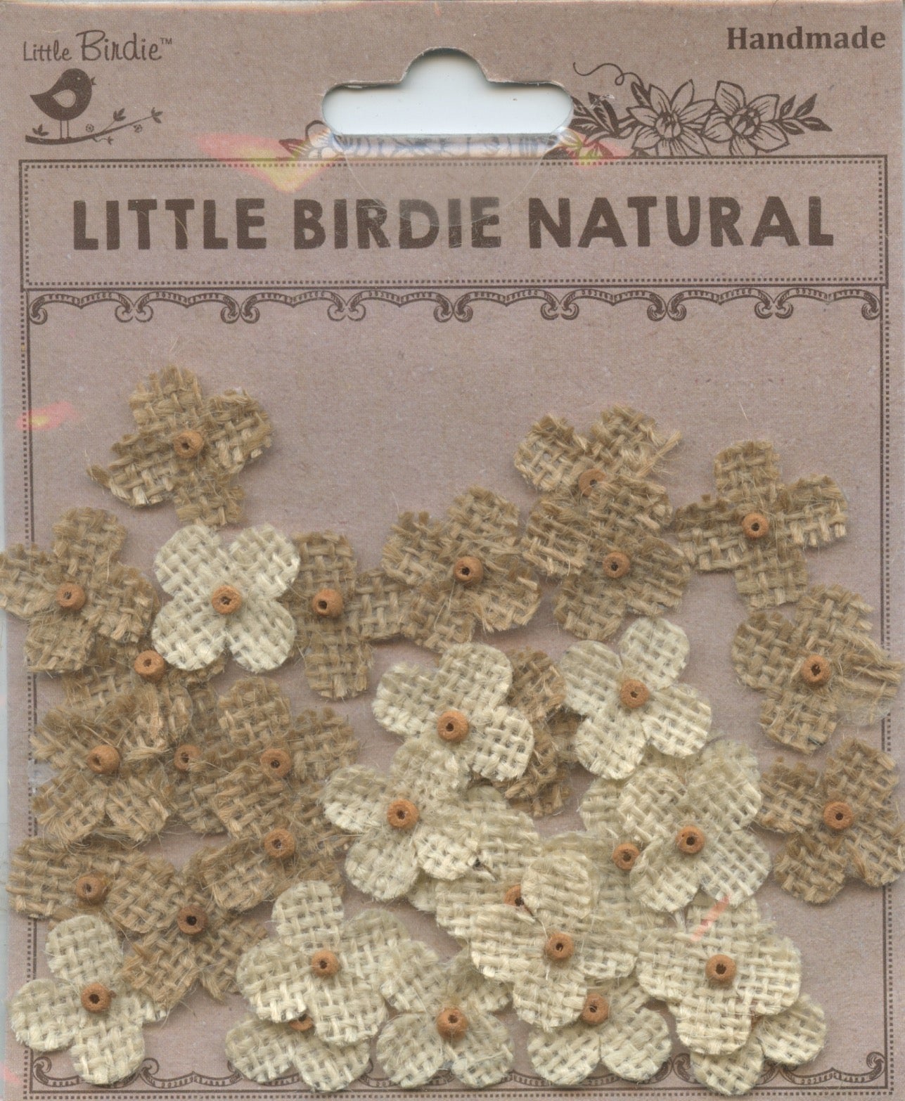 Little Birdie Handmade Burlap Antonia Natural And Cream 36pc