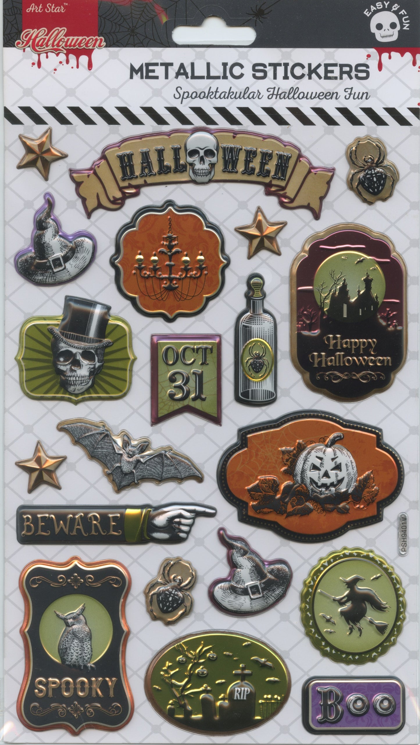 Art Star Halloween Metallic Stickers 20pk