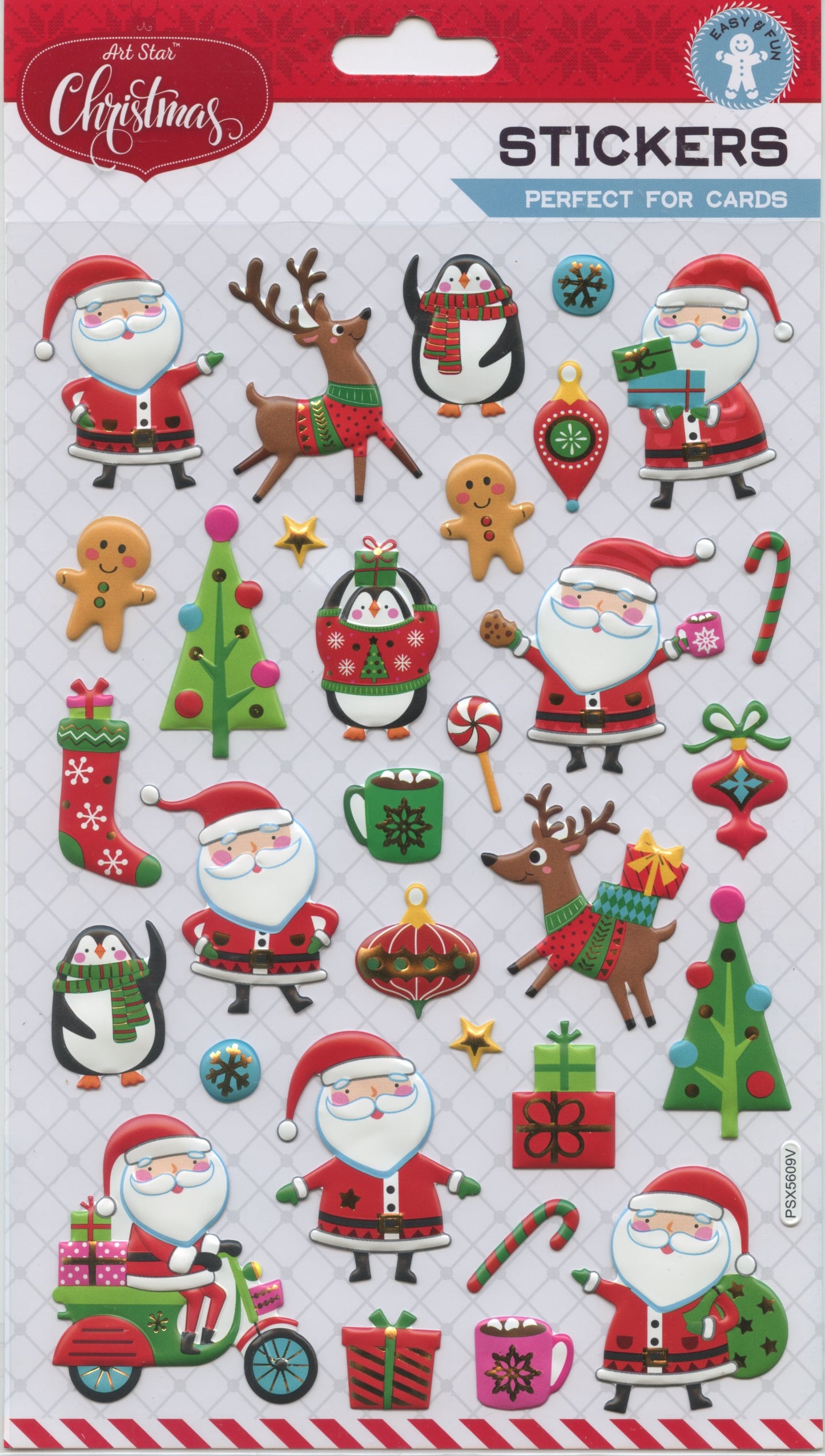Art Star Christmas Stickers Santa and Friends 31pk