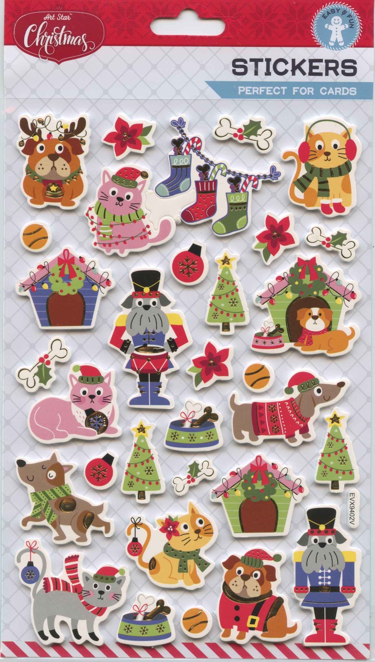 Art Star Christmas Stickers Novelty Pet Assorted 31pk