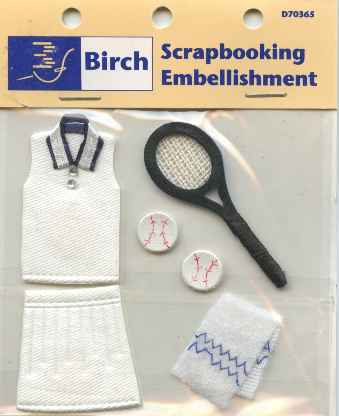 Tennis Scrapbooking Embellishments- 6 piece
