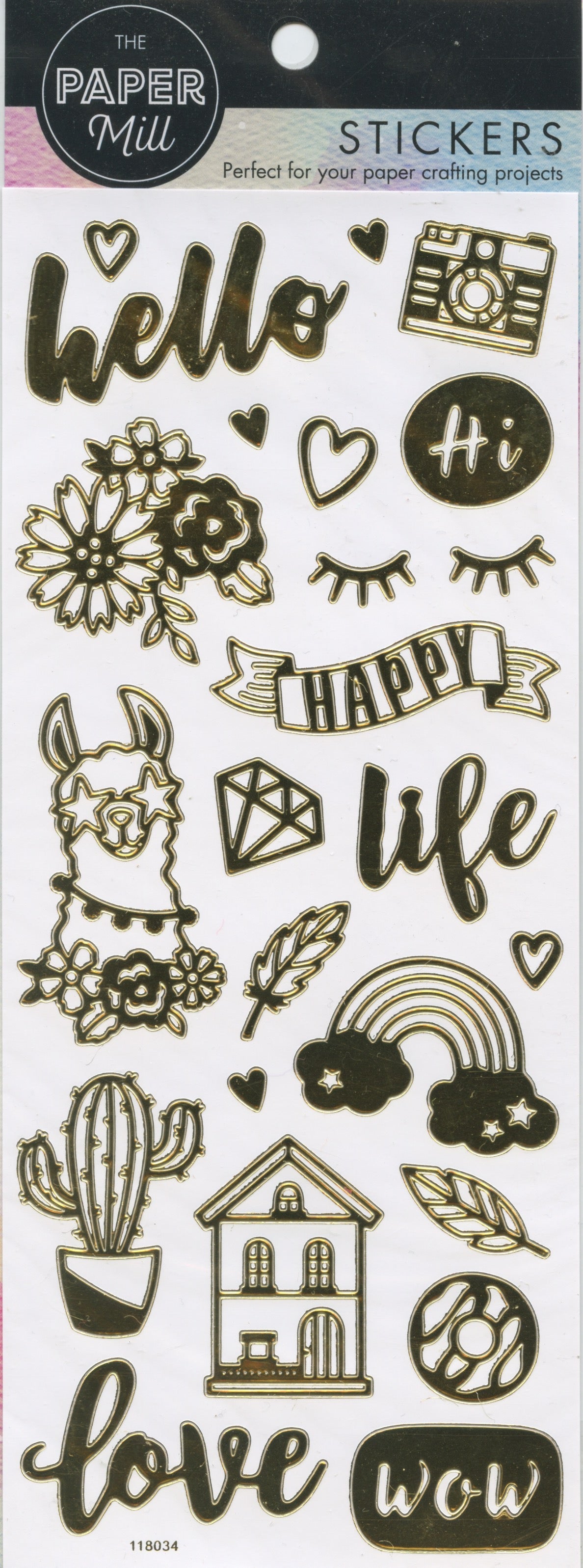 Gold Stickers - Hello/Life/Love mix - 24 pk