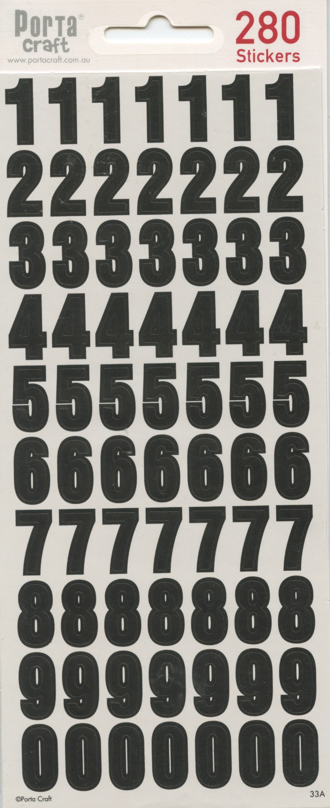 Black Number Stickers - 280 pk