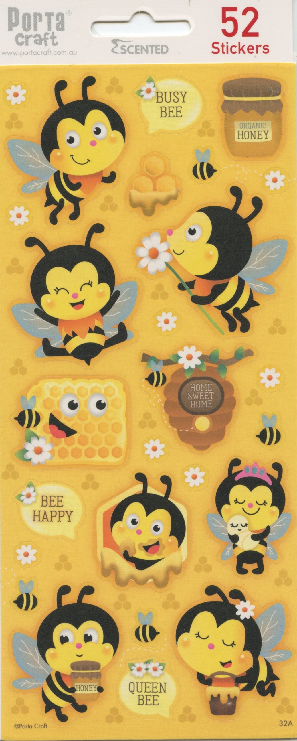 Bee and Flower Stickers - 52 pack