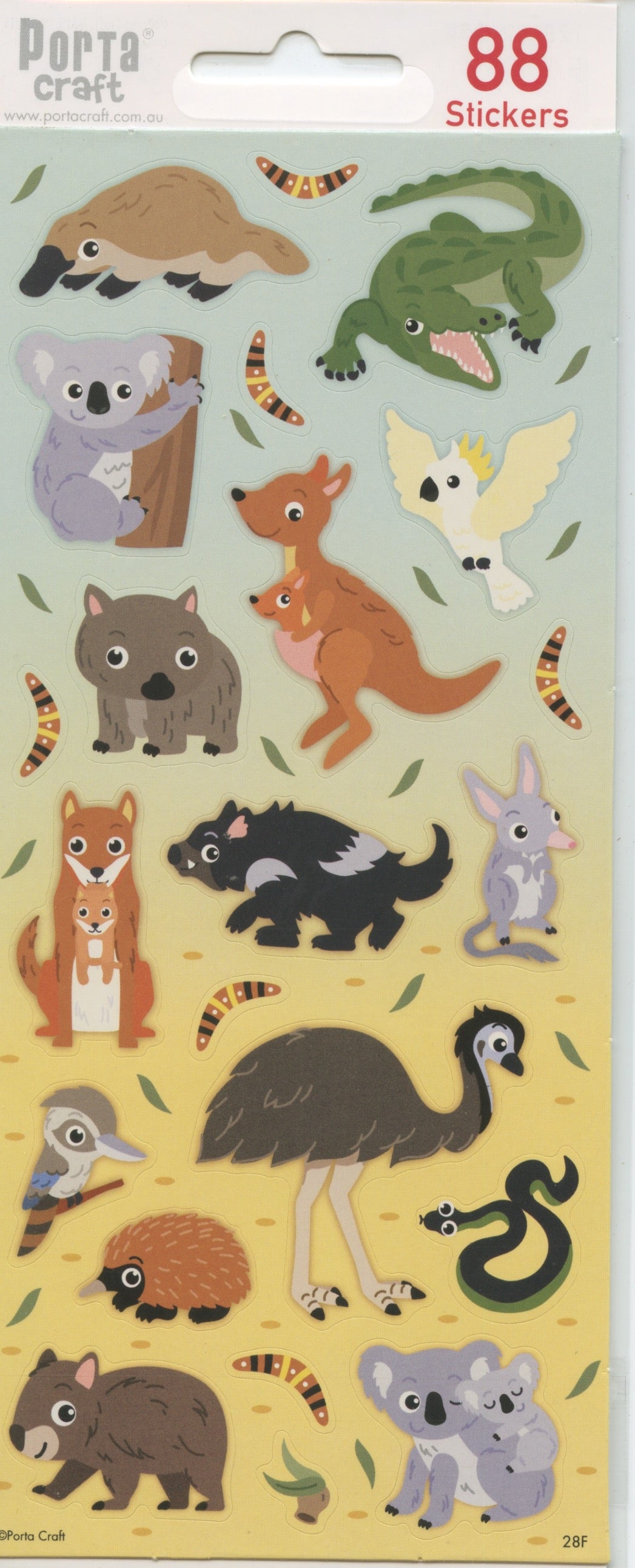 Aussie Animal Stickers - 88 pack