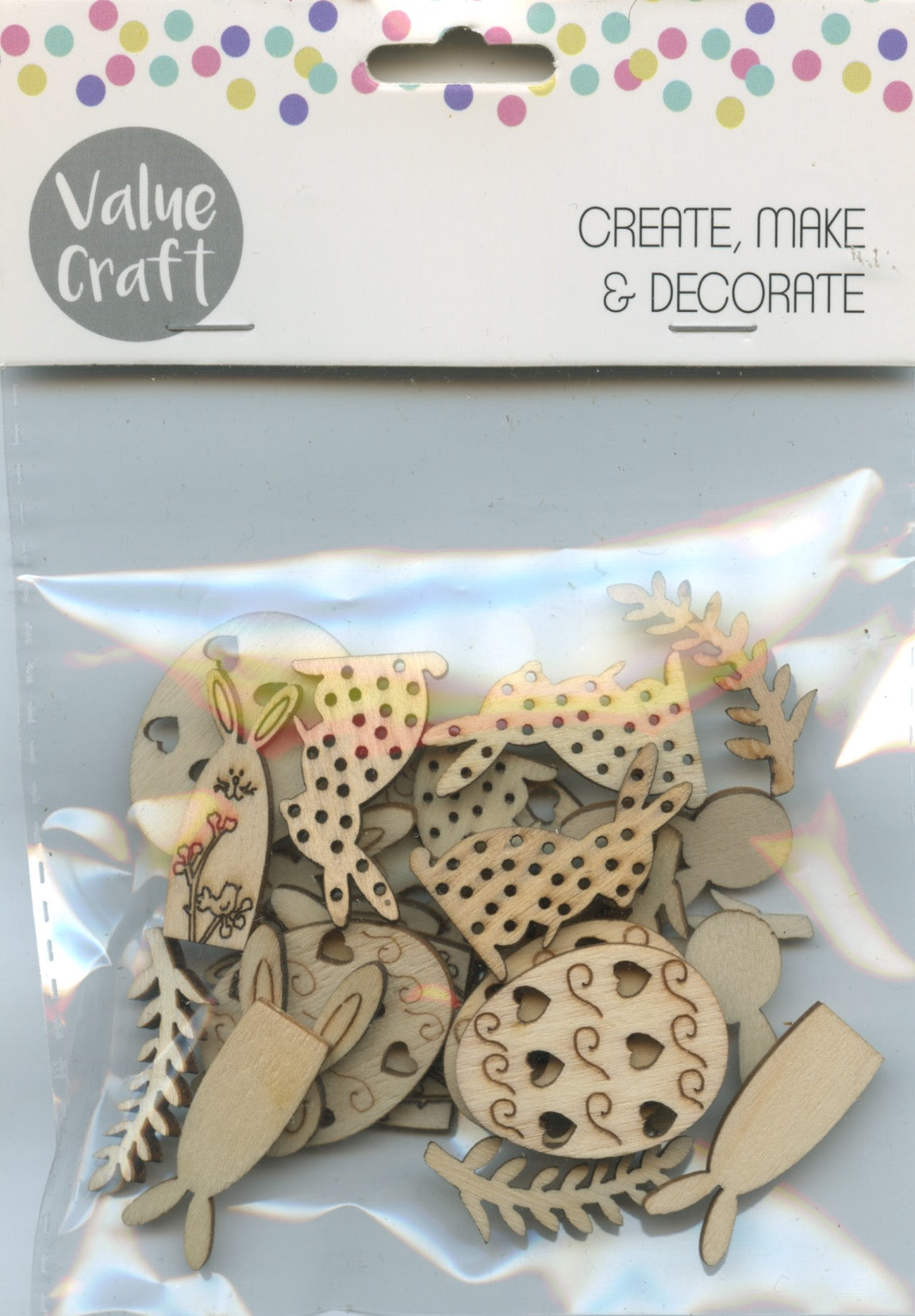 Easter Wooden Cut Outs - 25 pcs