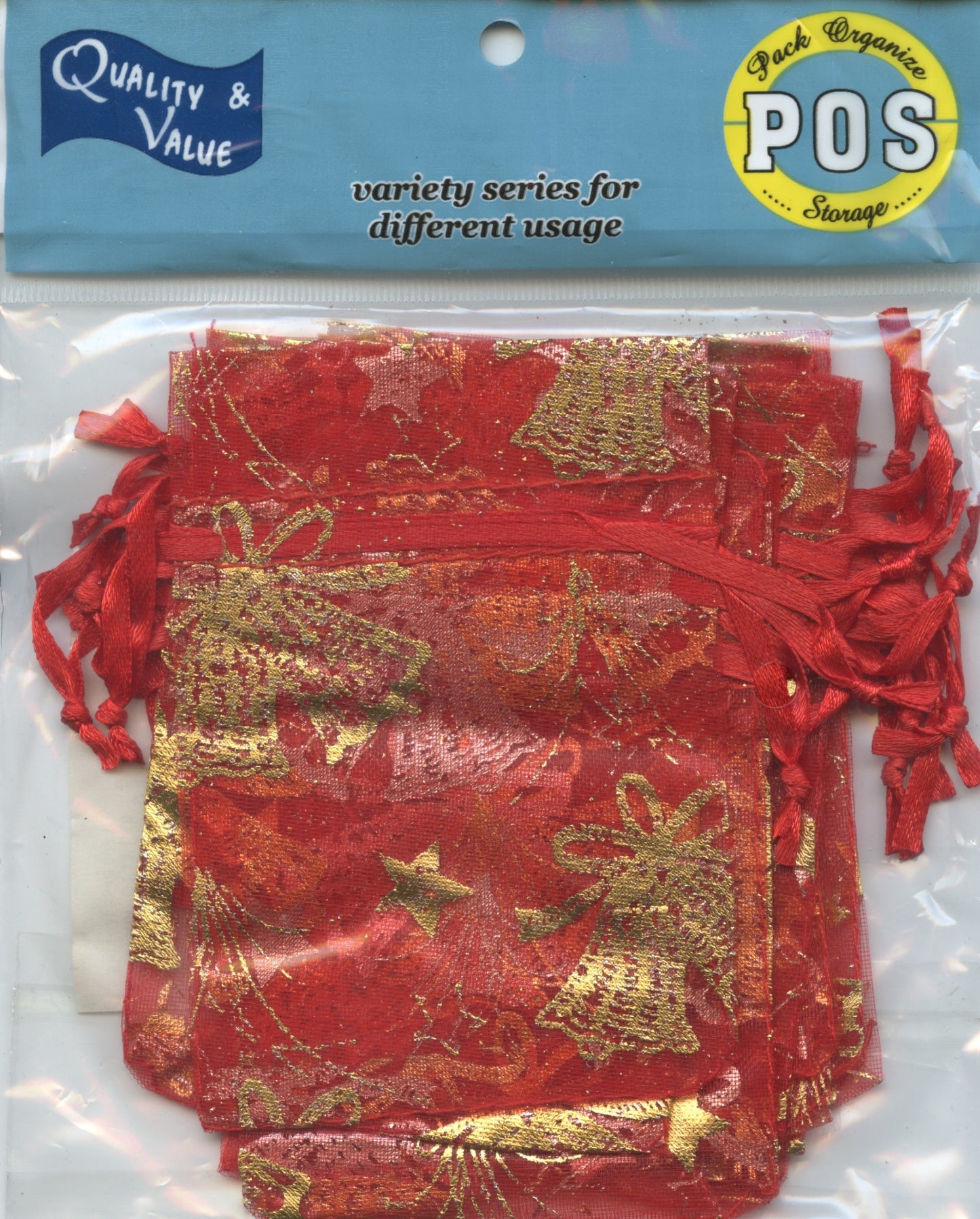 Sheer Organza Gift Bag - Red - Pack of 12