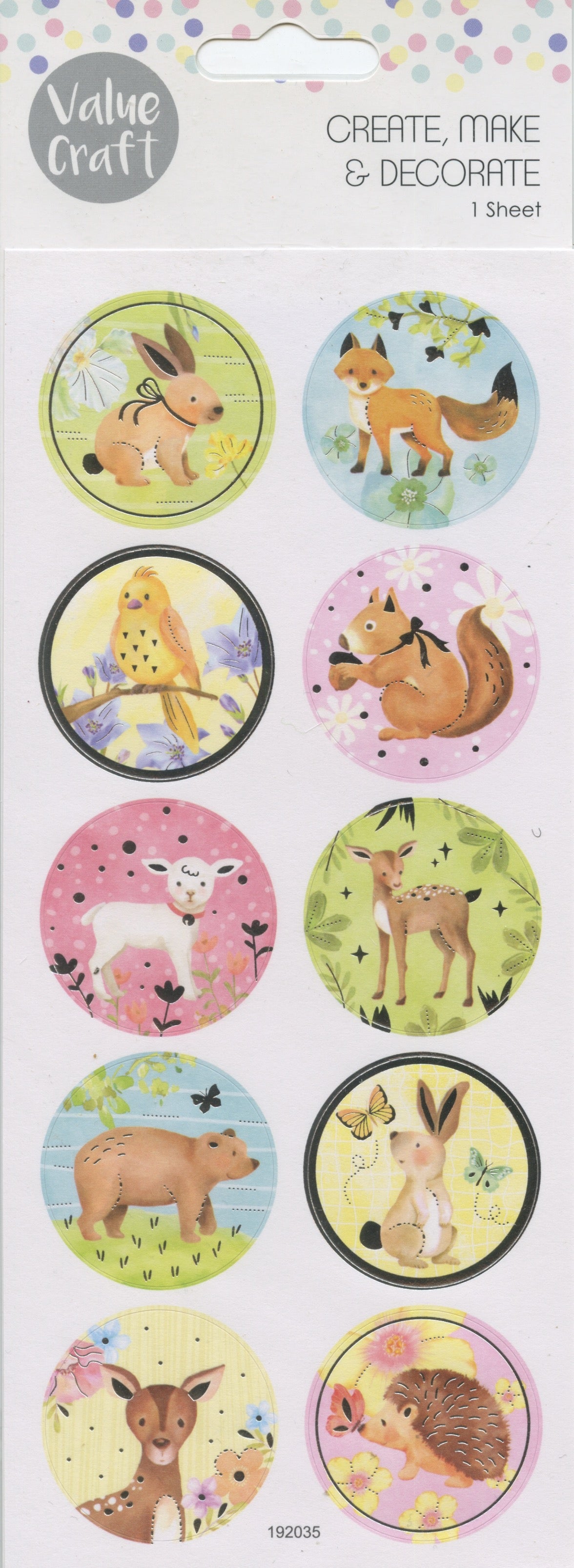 Value Craft Easter Forest Animals - One Sheet - 10pc