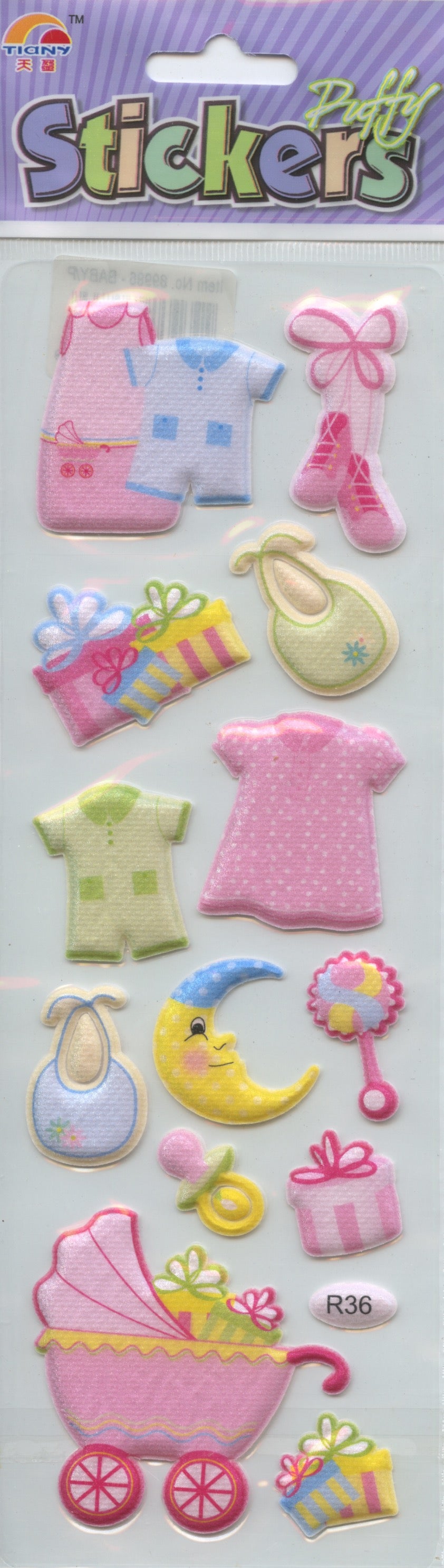 Puffy Baby Girl Stickers - 13 pack